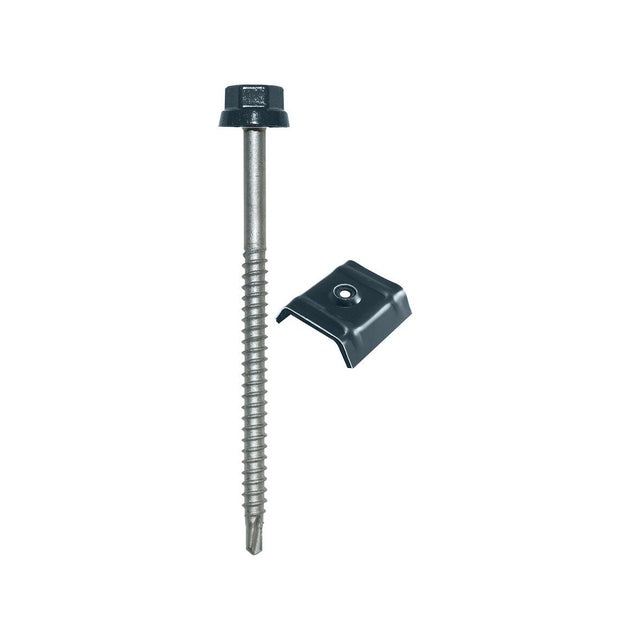 Kit de 100 fixations BAC ACIER 6,5x100mm Zacrovis + Cavalier + Douille noir