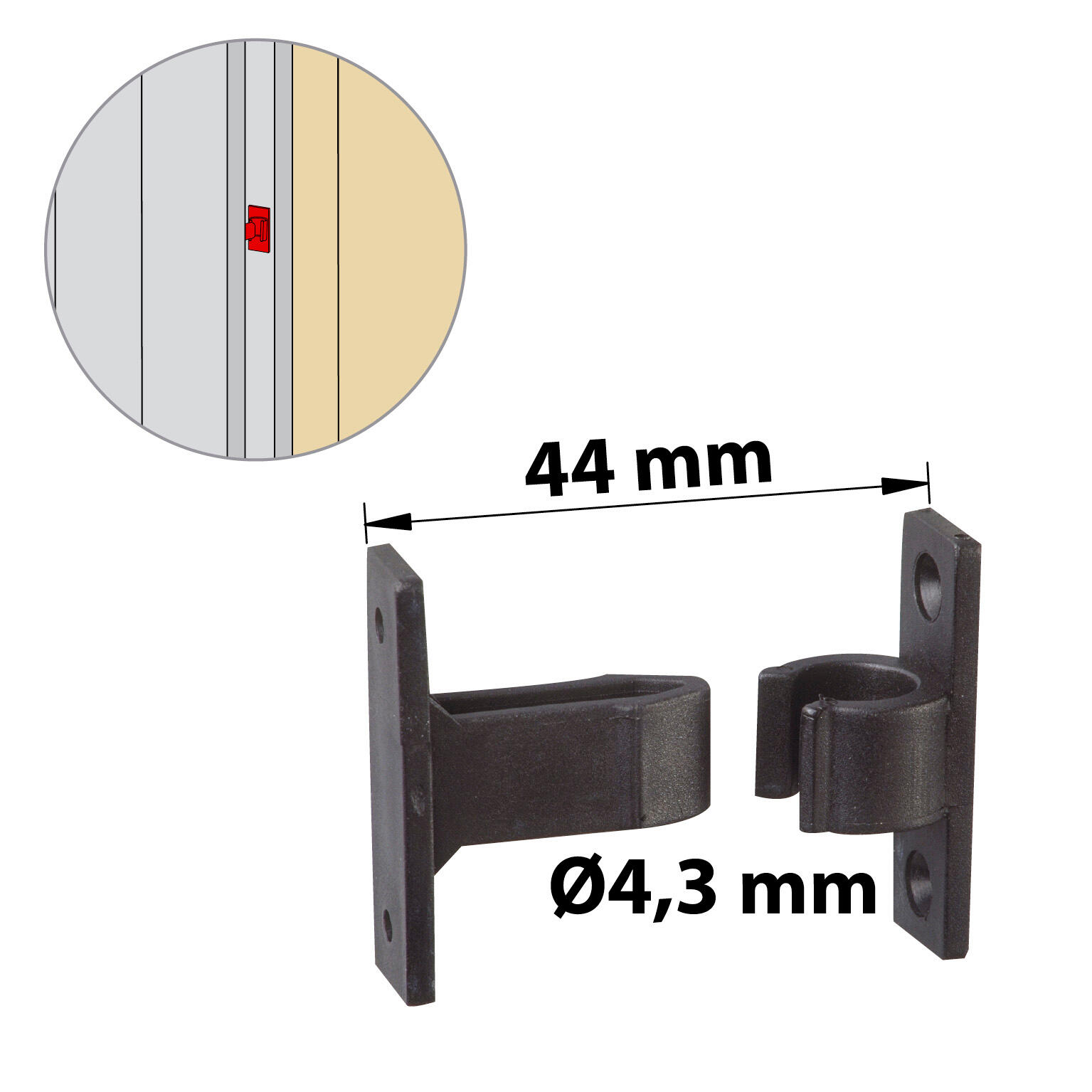 Arrêt à pince composite noir, H.50 x L.50 x P.20 mm AFBAT - 3