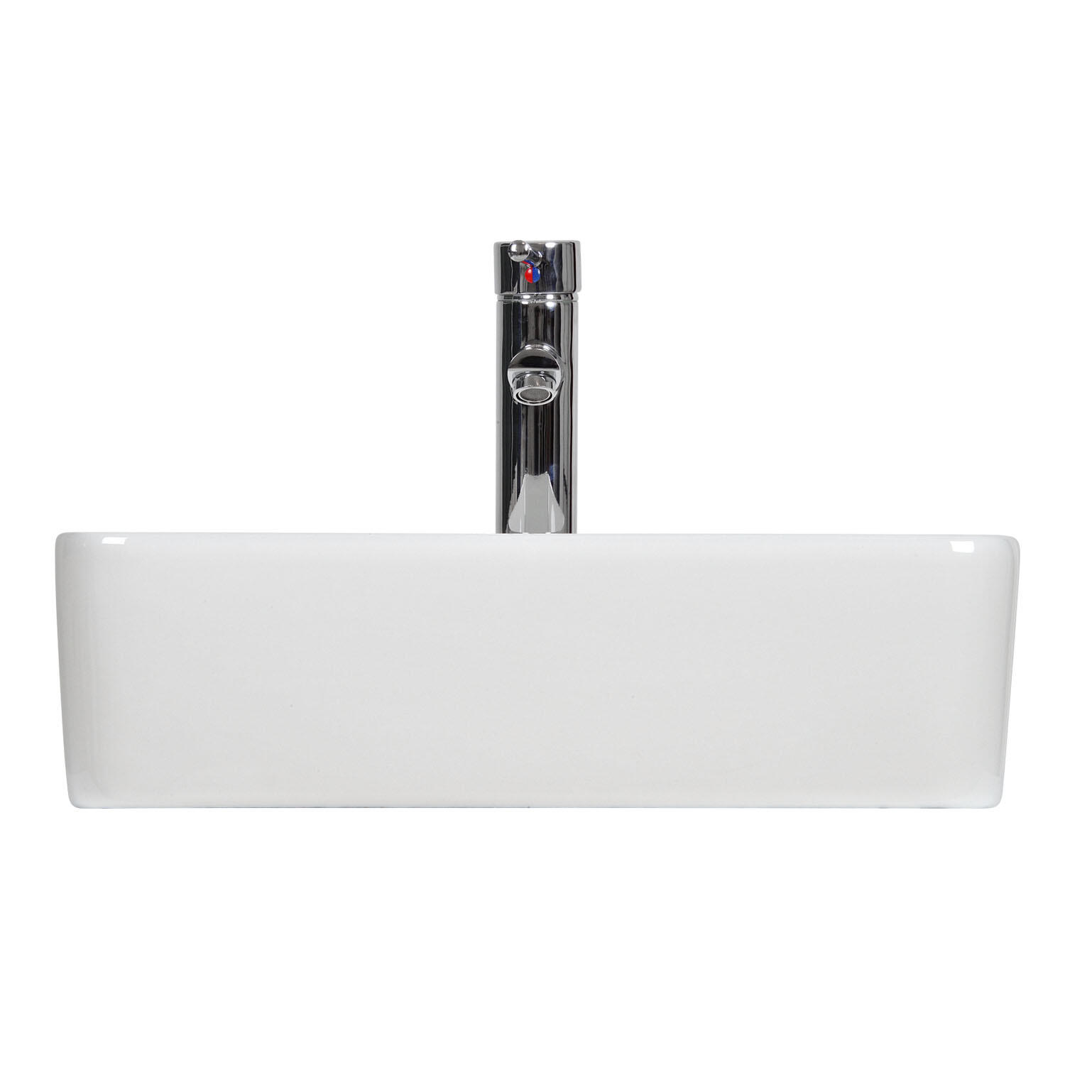 Vasque à poser céramique rectangulaire Clint H.13 x l.48 x P.37 cm blanc brillan - 3