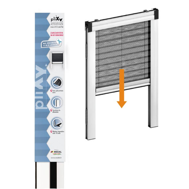Zanzariera plissettata MEDAL Plixy per finestra L 125 x H 160 cm bianco