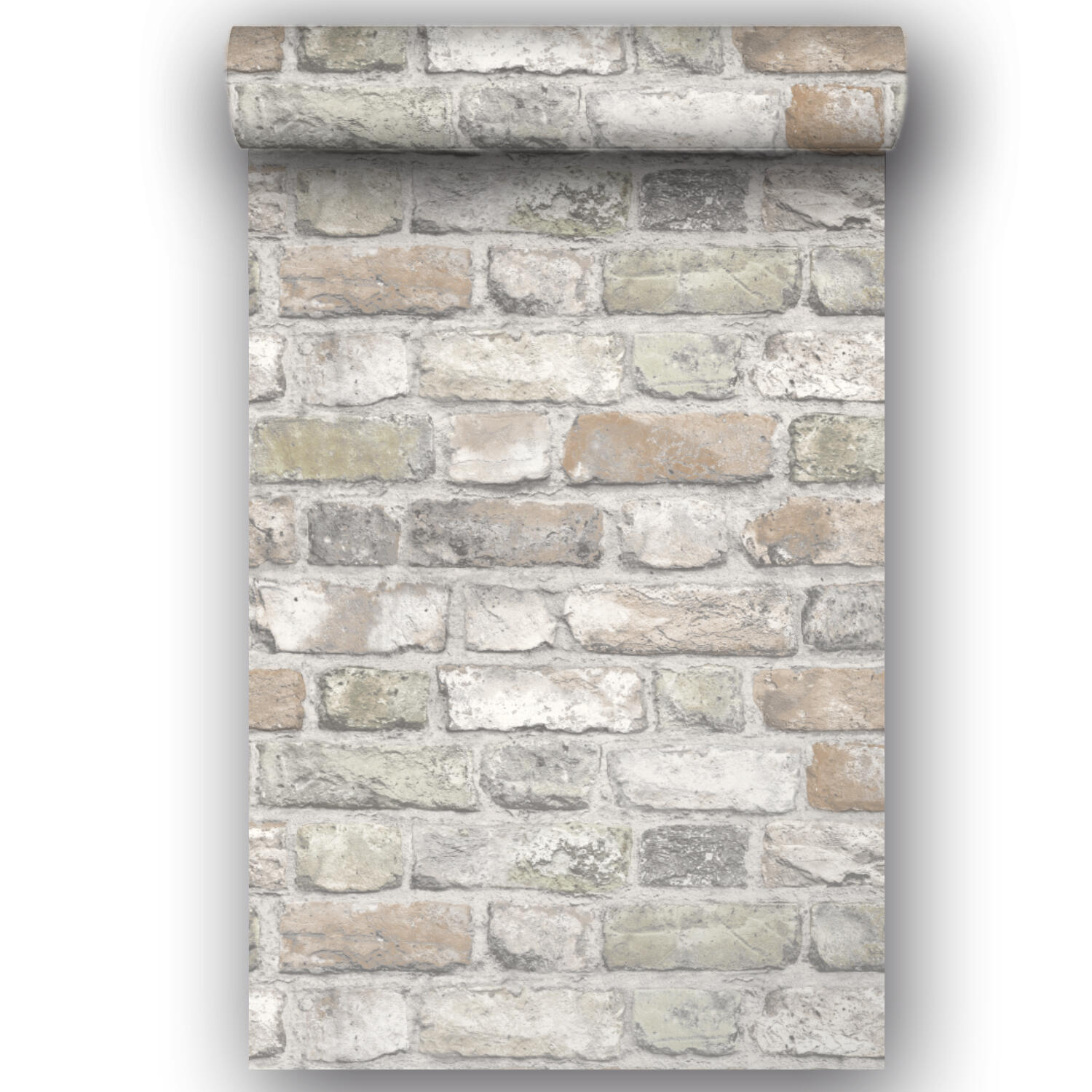 Papier peint intissé Briques vieillies beige - 3