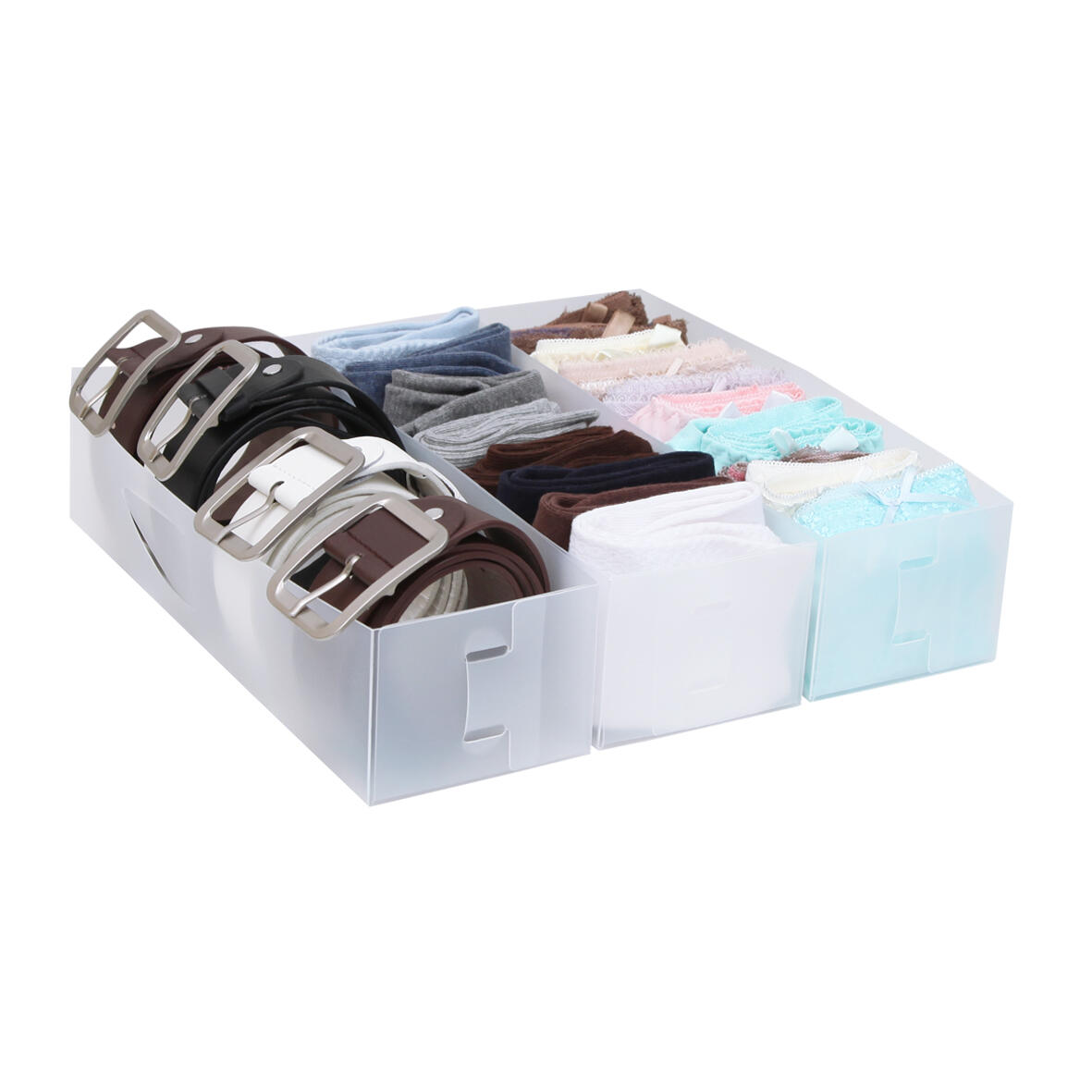 Pack 3 organizadores de cajones spaceo 10,5x8x30 cm (anchoxaltoxfondo)