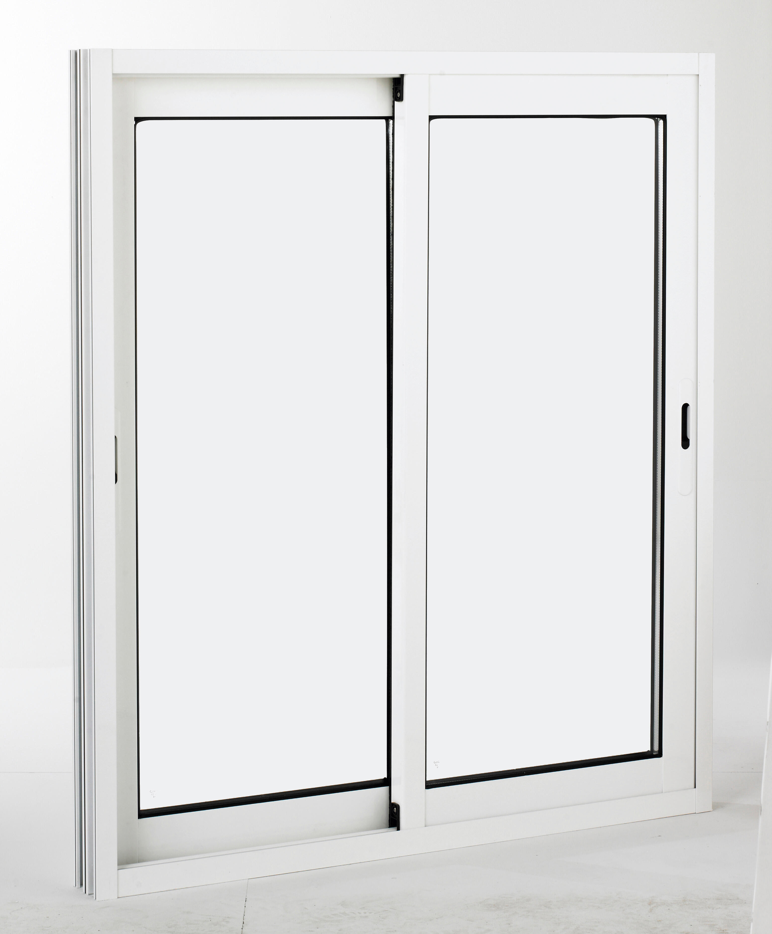 Fenêtre coulissante Aluminium Primo H.105xl.100cm blanc, 2 vantaux ...