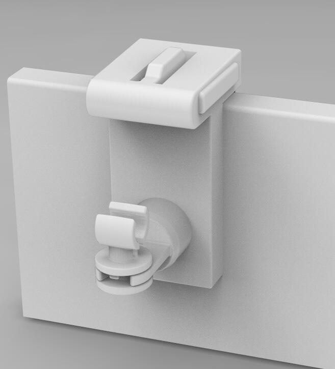 Lot de 2 supports sans perçage vitrage Clip'vit, 10 mm blanc brut MOBOIS - 4