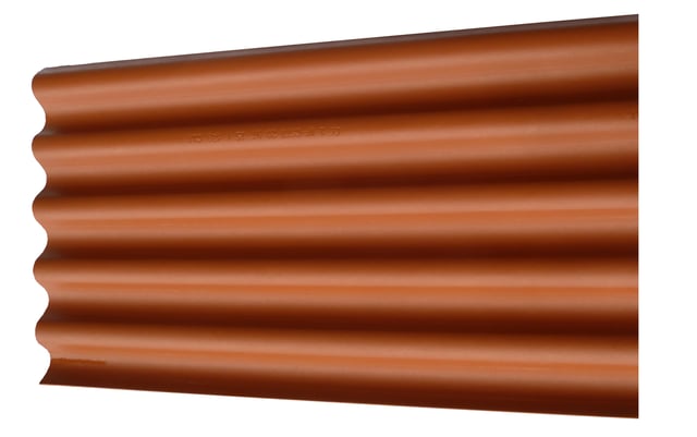 Plaque de couverture, ondulé rouge, l.92 x L.200 cm, Ep.6.5 mm