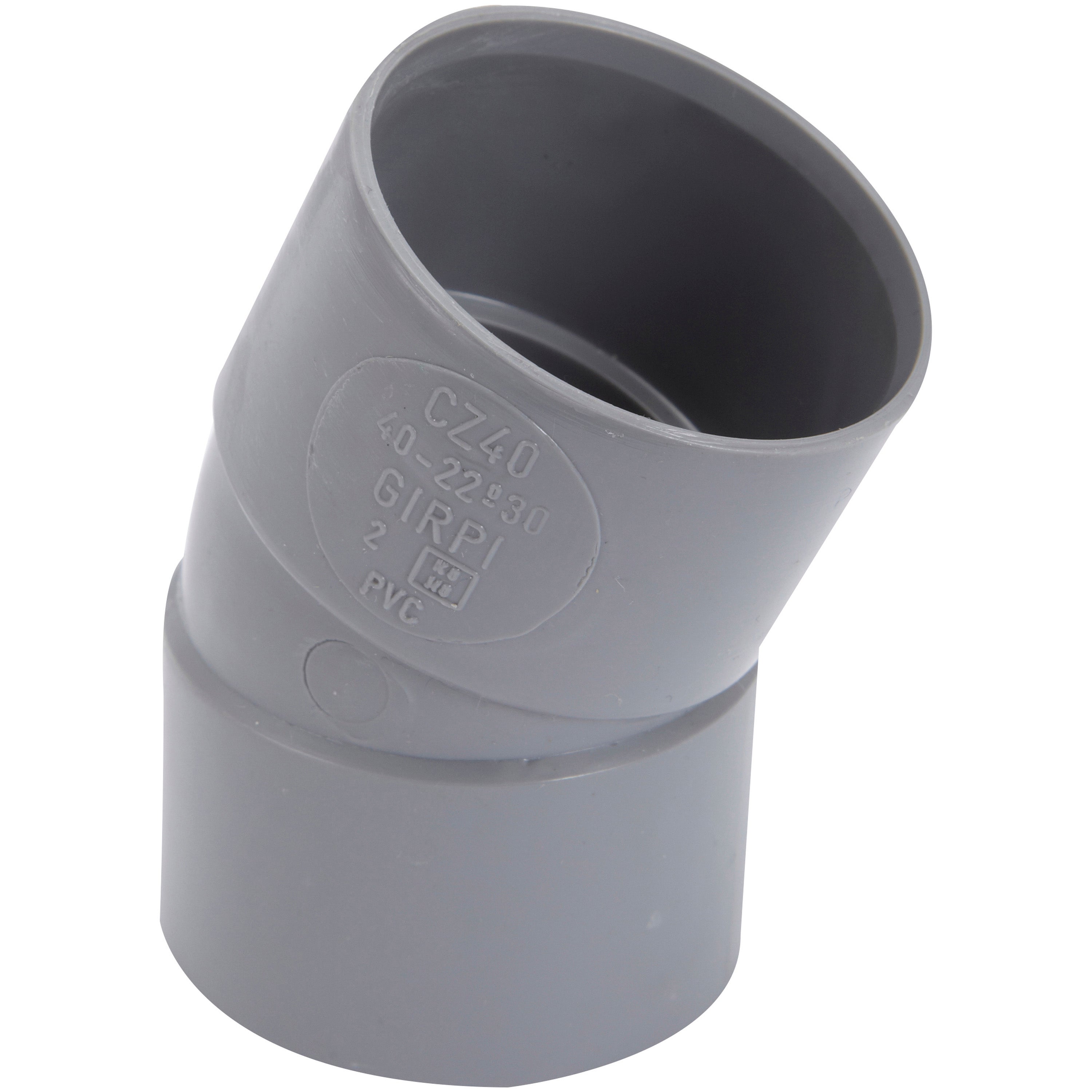 Coude 22°30 en pvc à coller, femelle / femelle, D.40 - 2