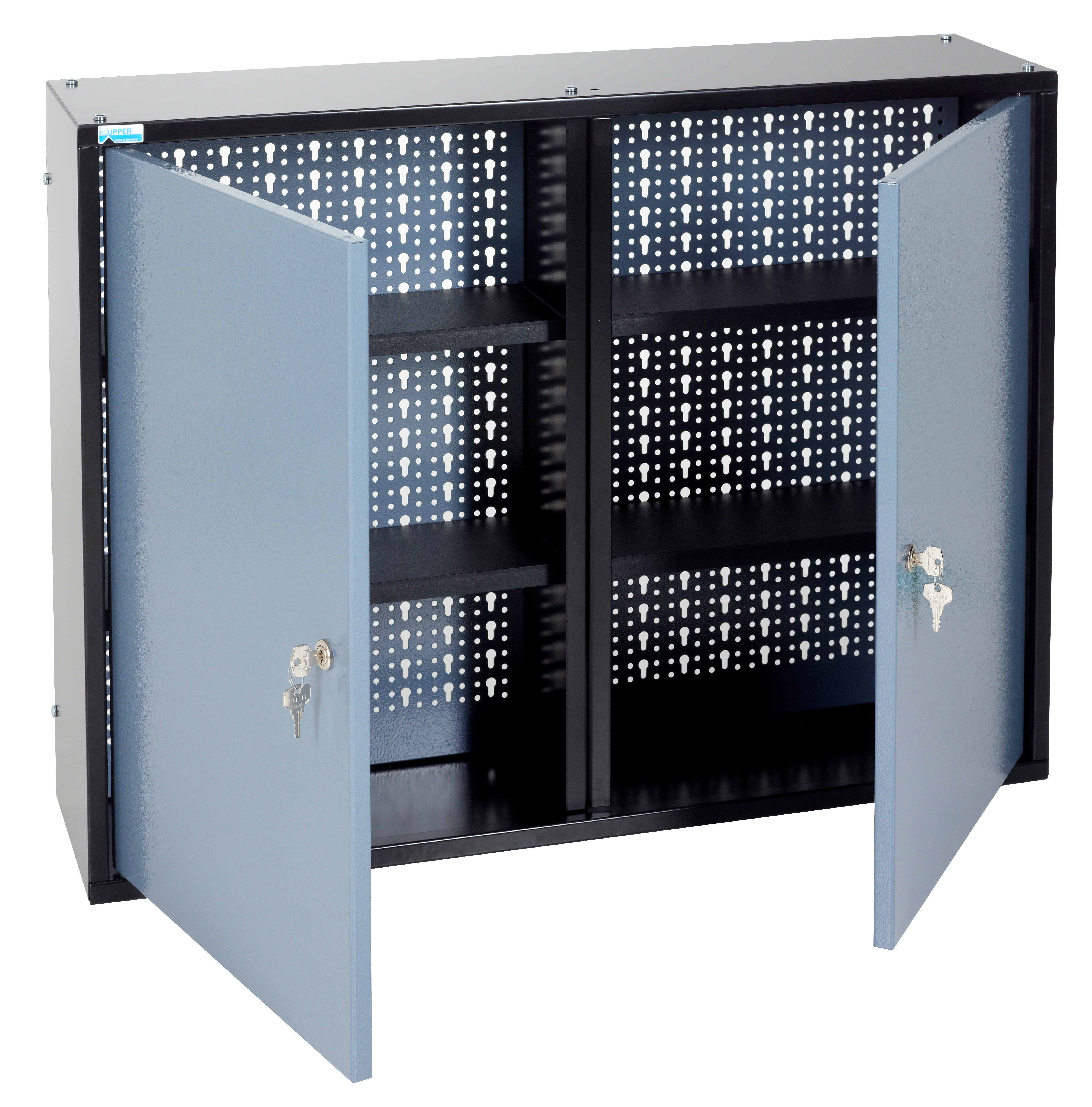 Armoire de rangement KUPPER 2 portes, 4 tablettes, gris-argenté - 2