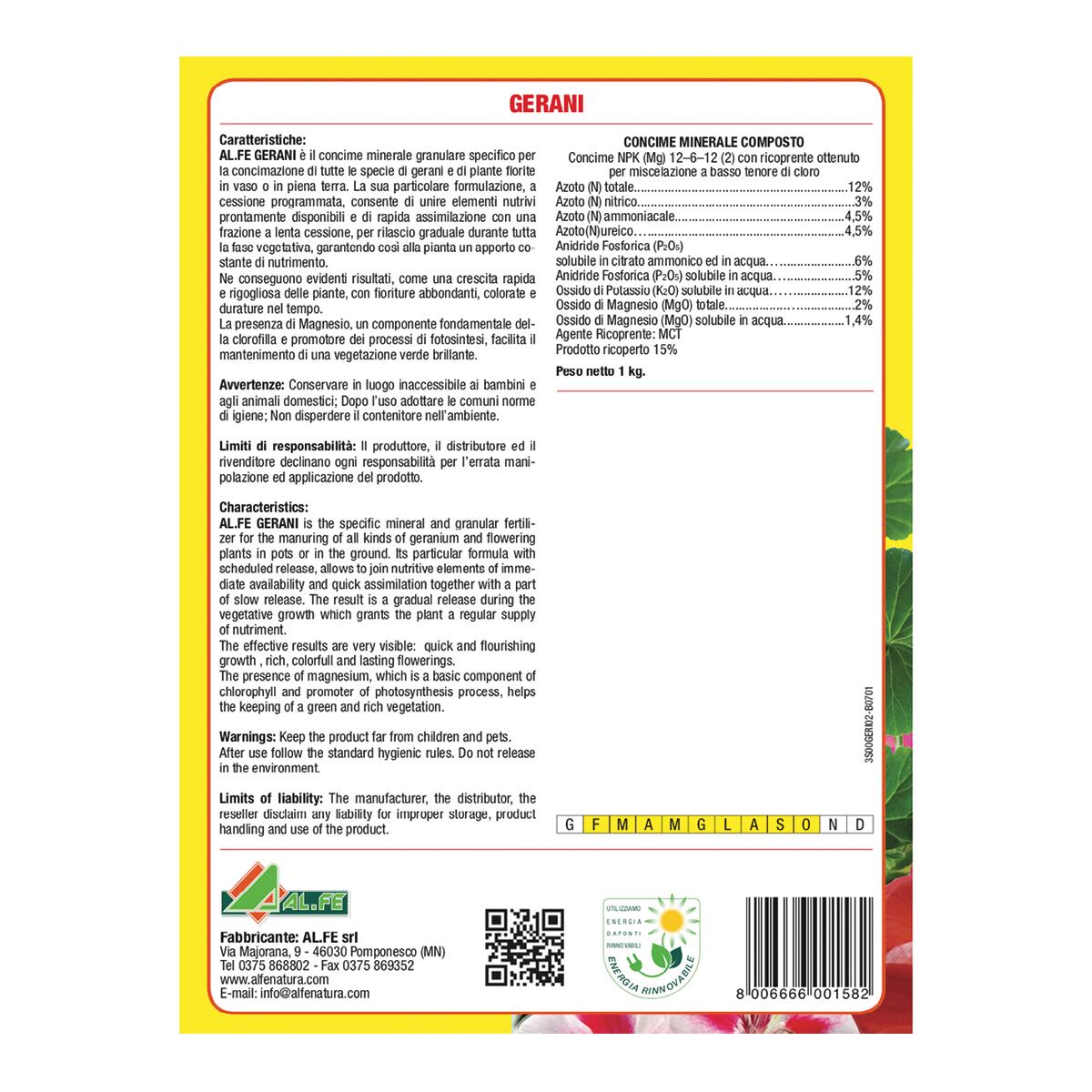 Concime granulato per gerani e piante fiorite 1 kg - 3