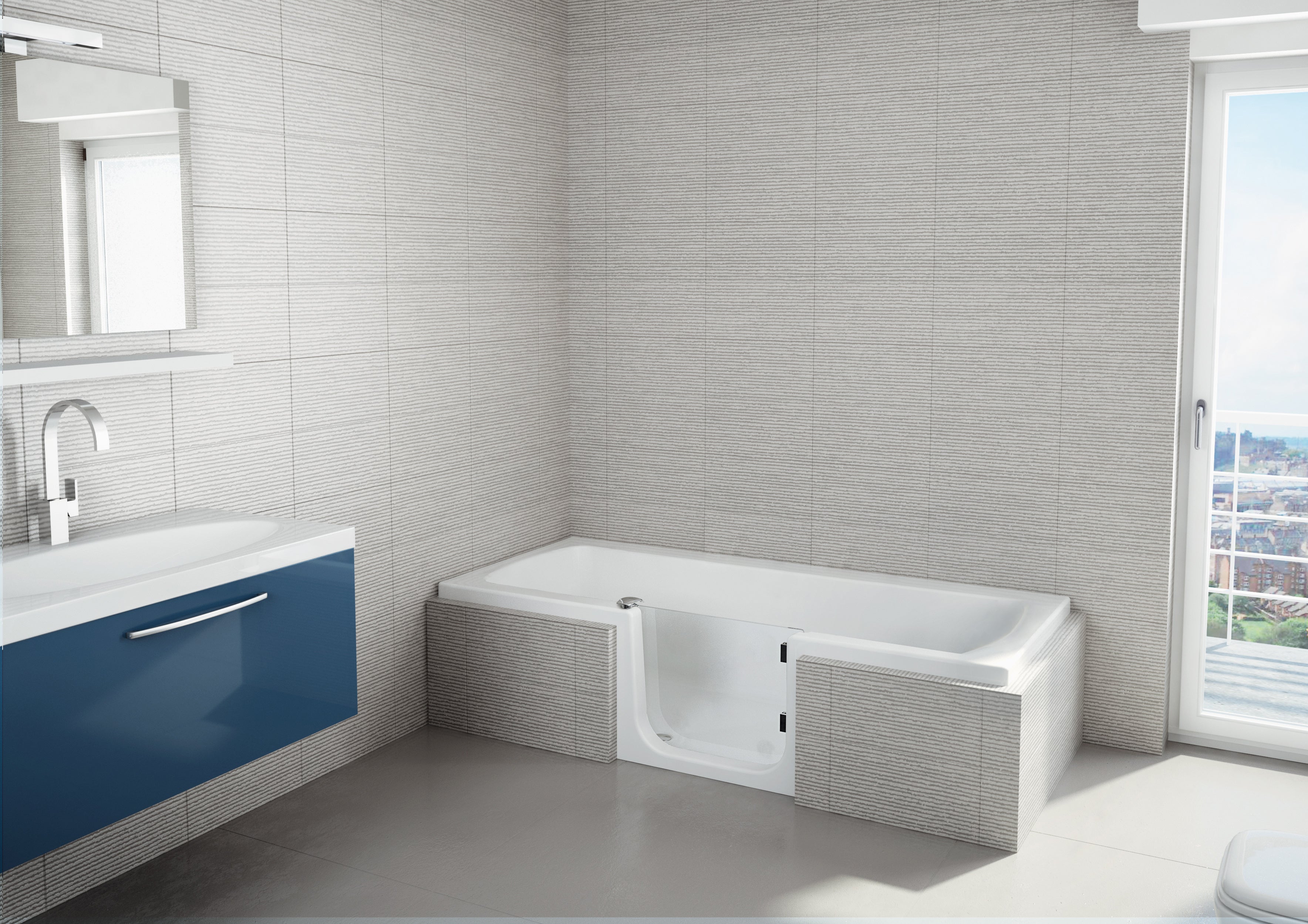 Baignoire rectangulaire L.160x l.75 cm blanc brillant, KINEDO Sourceo version dr - 4