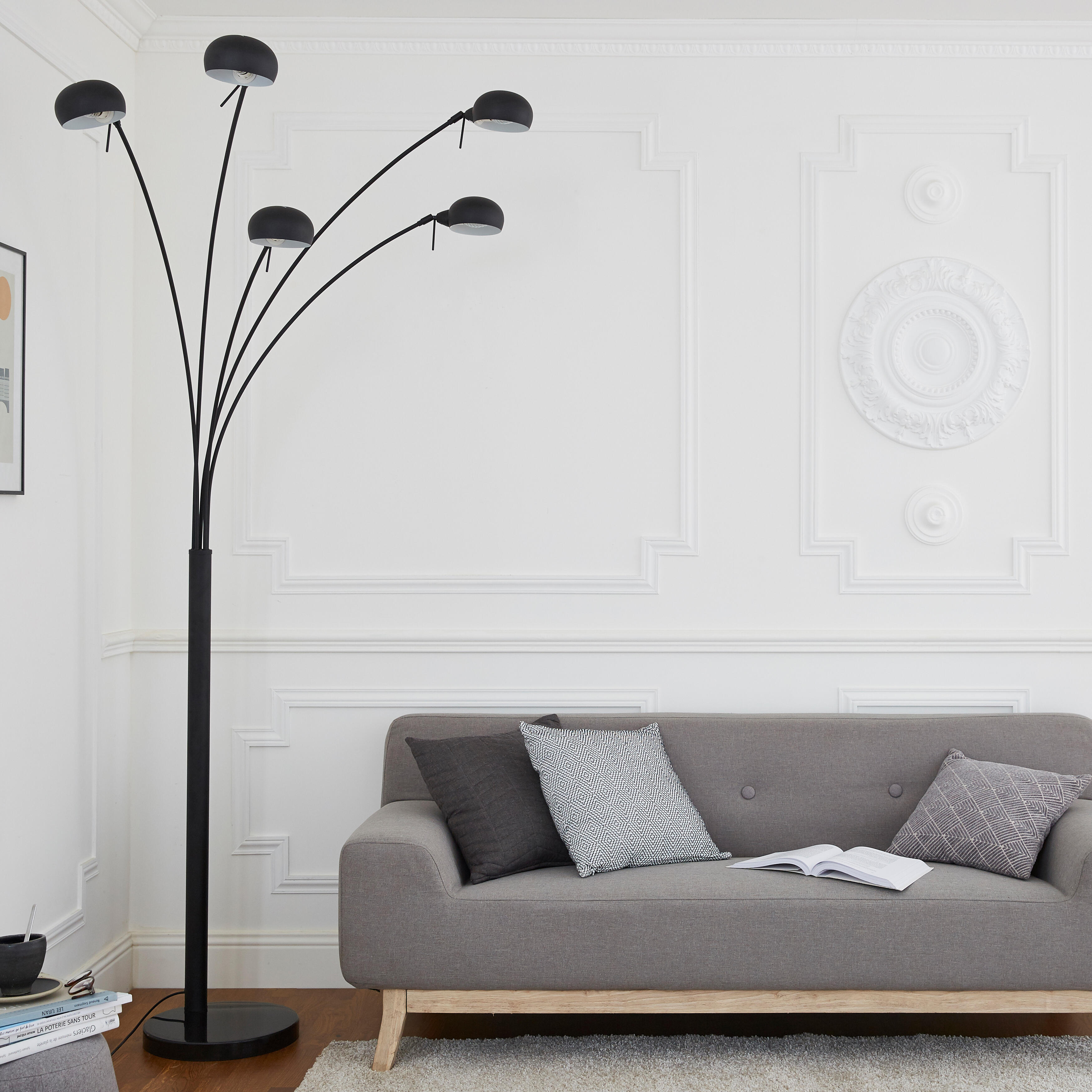 Lampadaire Kimi, fer, noir,  H.228 cm INSPIRE, E14 - 2