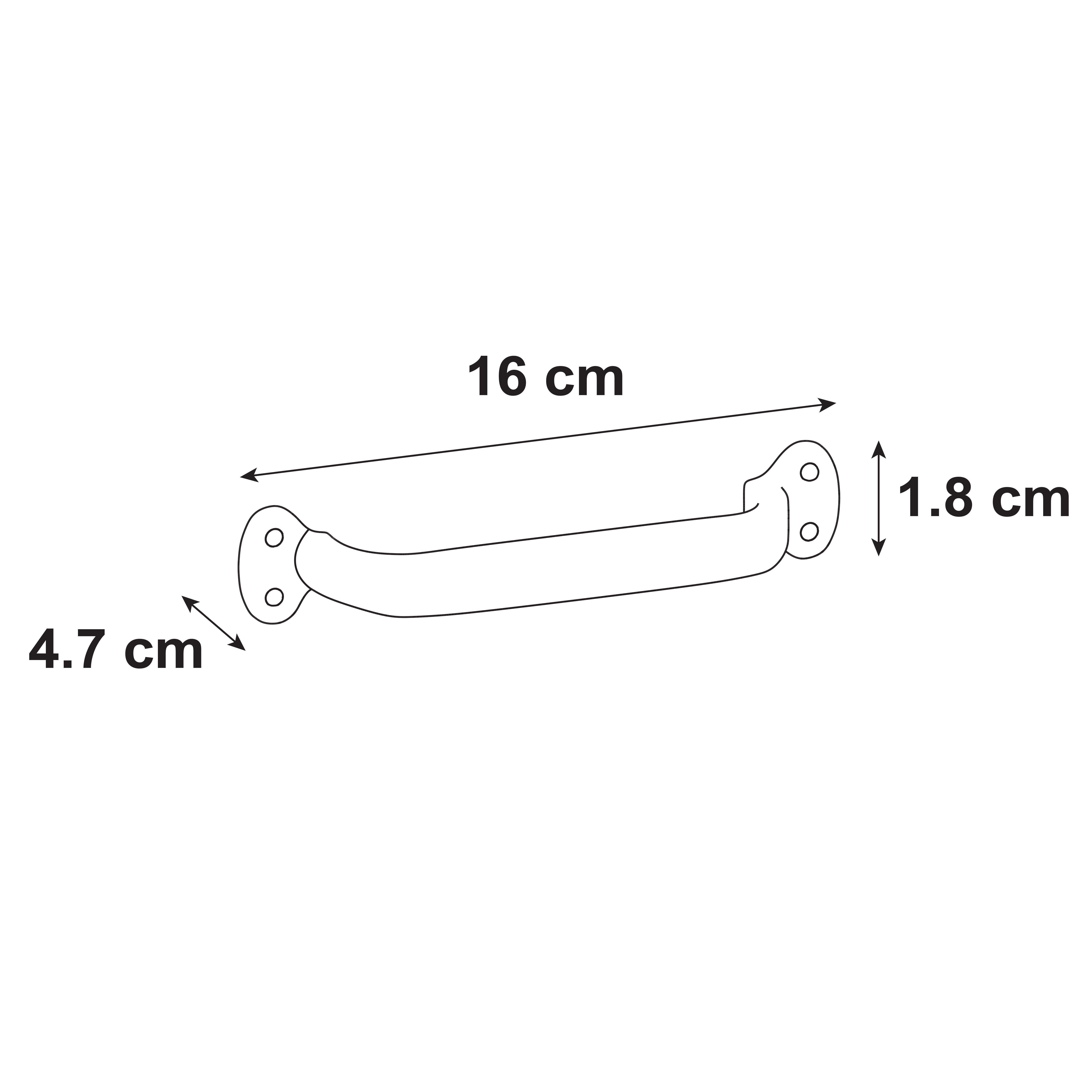 2 poignées de meuble, zamak gris patiné, entraxe 16 mm - 3