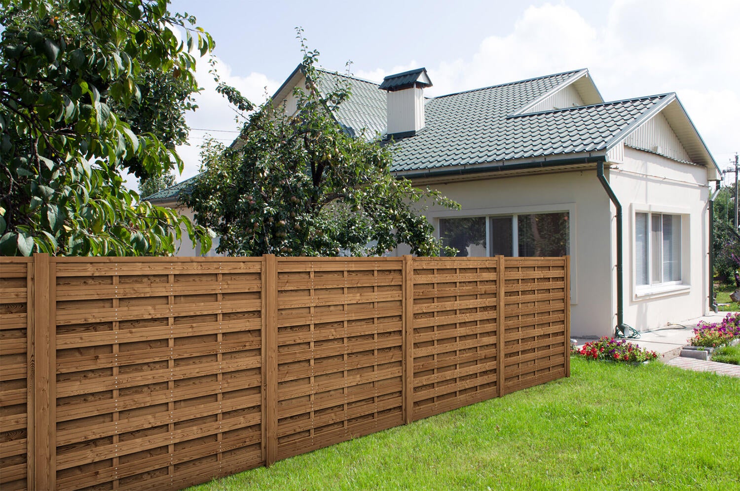 Panneau bois occultant Anna STELMET, l.180 x H.200 cm, marron | Leroy