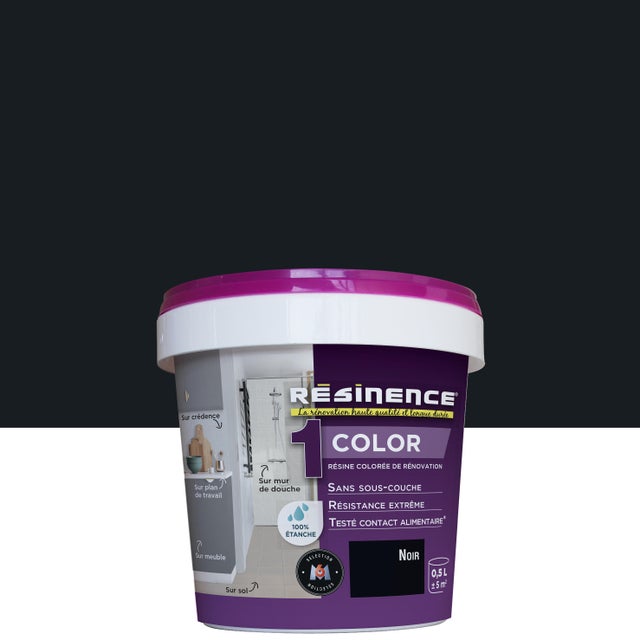 Résine colorée évier color RESINENCE, noir satiné, 0.5 l