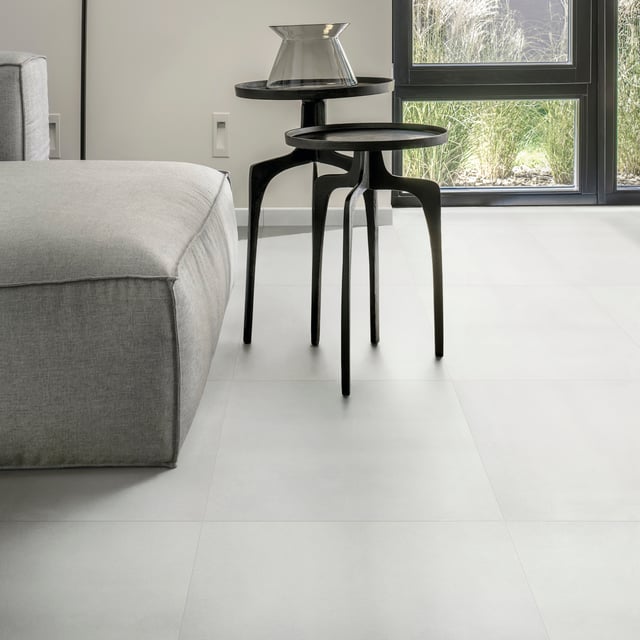 Carrelage mur intérieur/ sol intérieur effet béton blanc Palmette l.61 x L.61 cm