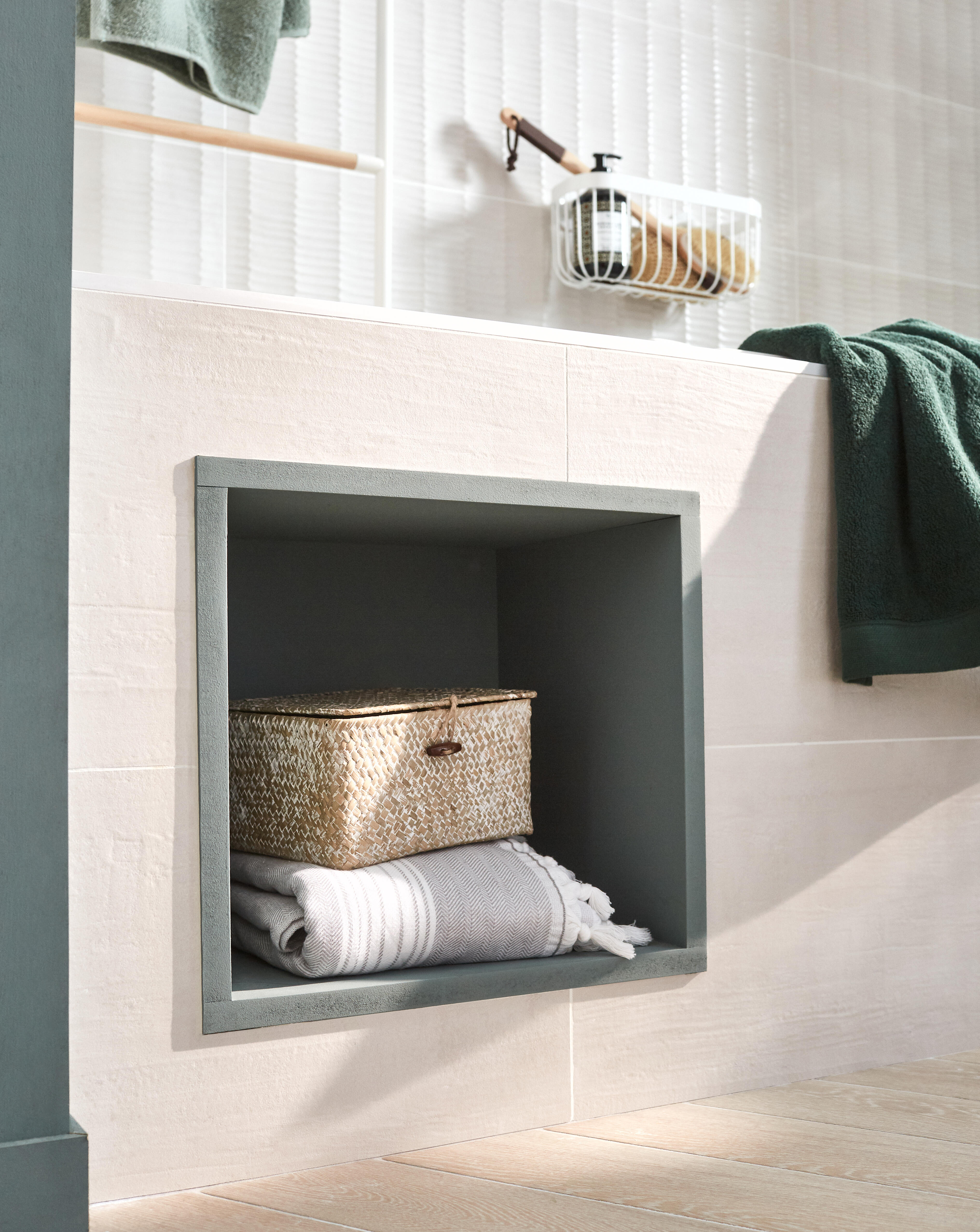 Carrelage mur intérieur effet béton beige Eclipse l.30 x L.90 cm - 3