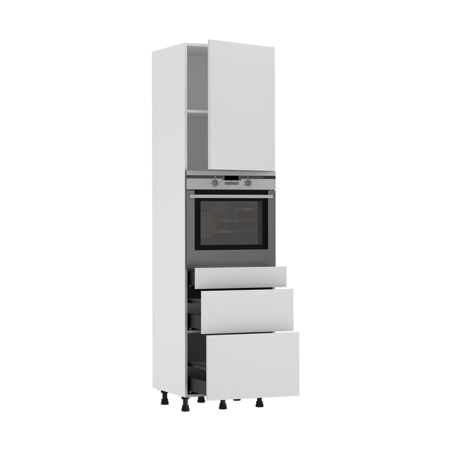 Colonne four de cuisine Sofia blanc 1 porte et 3 tiroirs H215 x l60