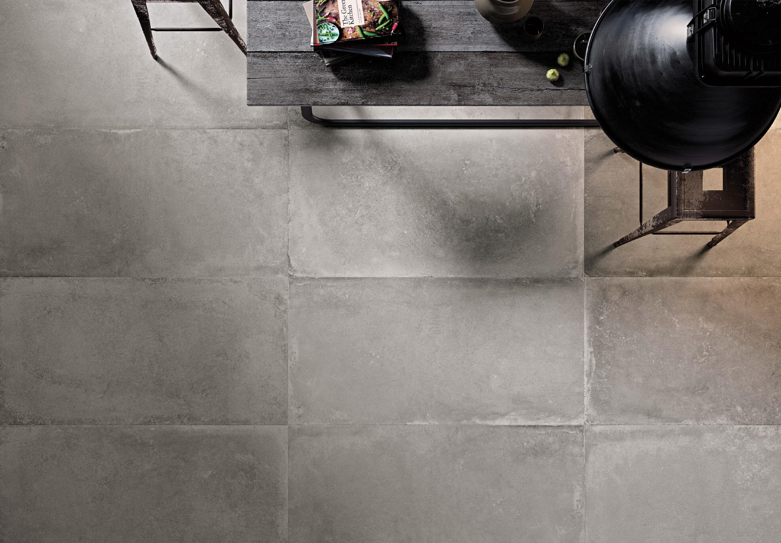 Carrelage mur intérieur effet béton gris cendré Harlem l.60 x L.120 cm ...