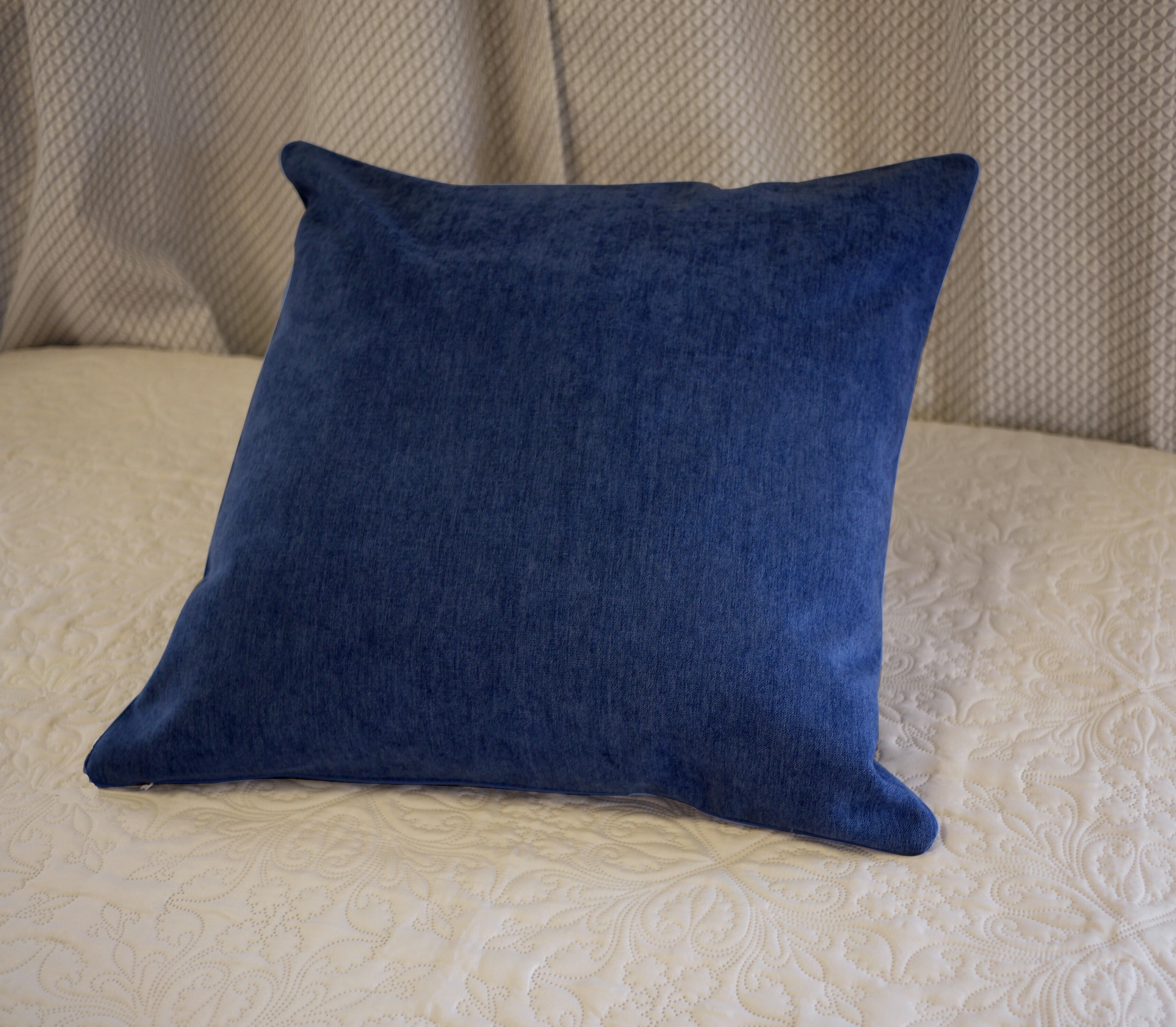 DK Homewares - Lot De 2 Housses De Coussin Bohème 60x60 Cm - Bleu Marine - Broderie Miroir Fait Main
