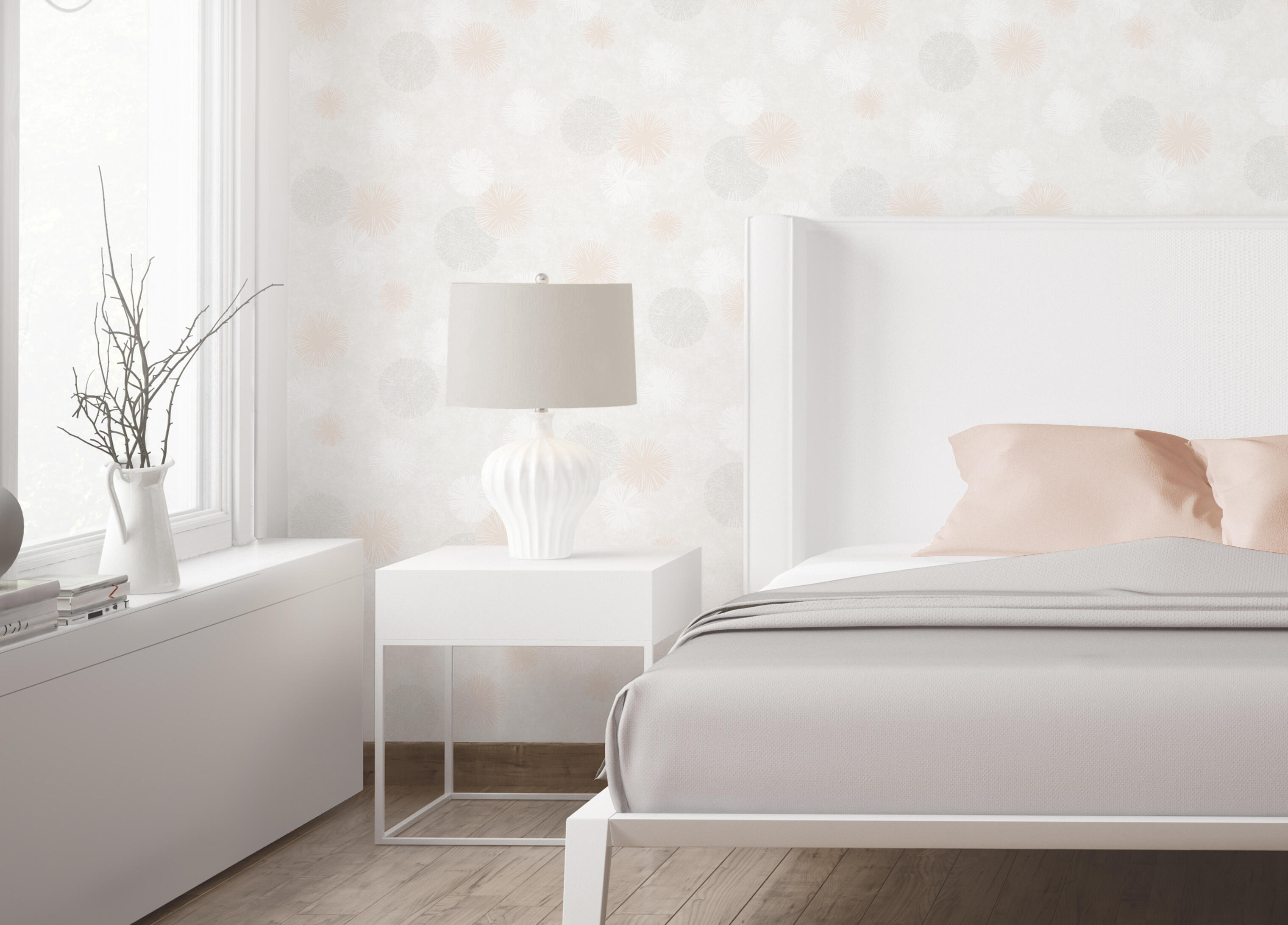 Papier peint intissé Spot bulles blanc - 4