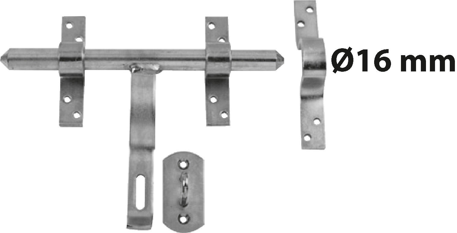 Verrou vervelle et porte cadenas Diam. 16 mm, acier zingué, H.195x L.200mm AFBAT - 4