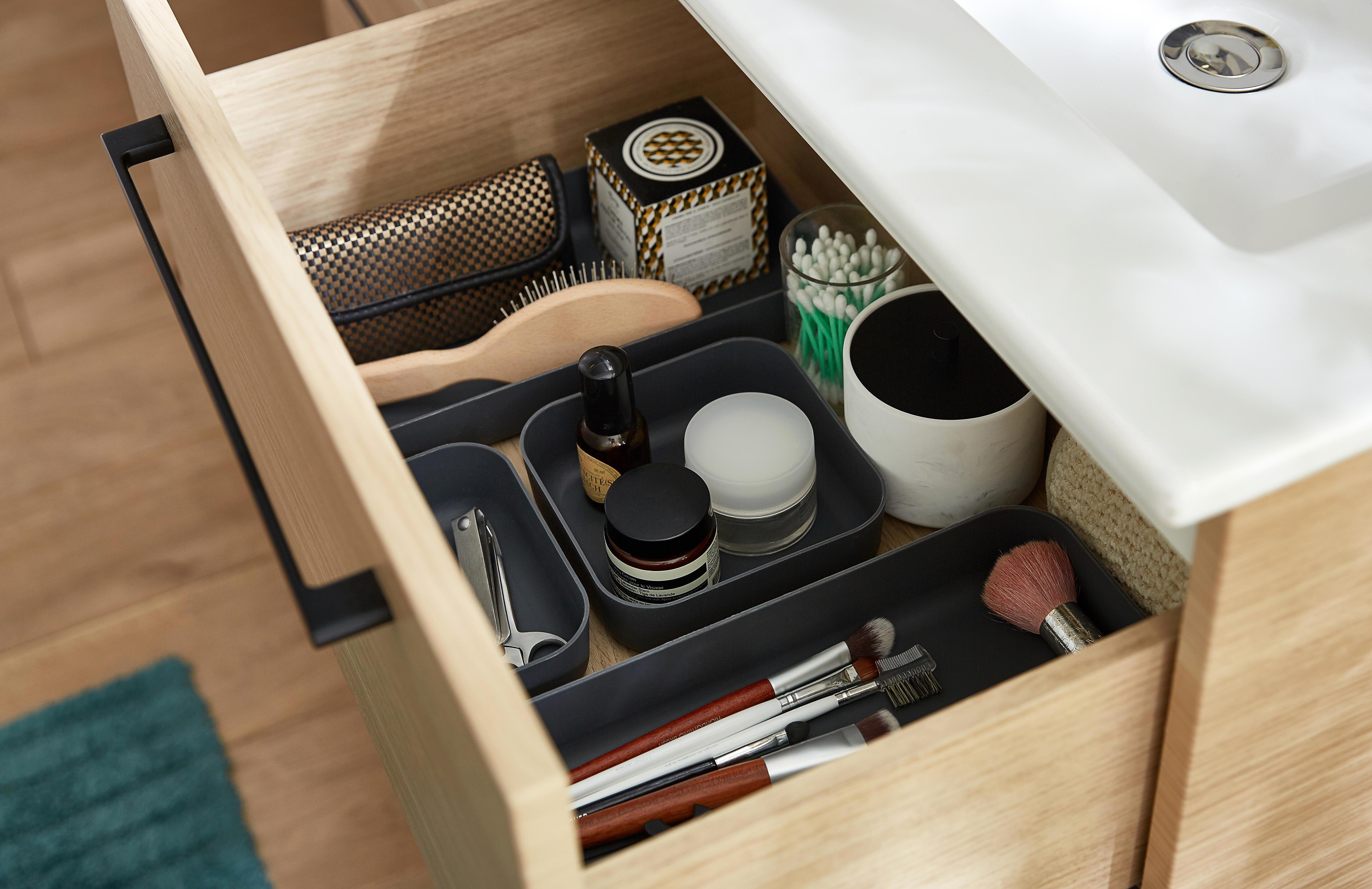 Lot de 2 pieds H.24.8 à 27.8cm, Noir mat  Remix - 10