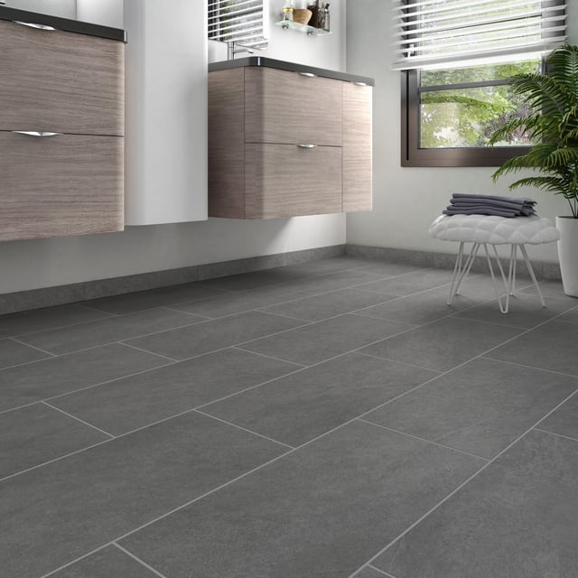 Carrelage mur / sol intérieur effet pierre gris moyen Quartzite l.30 x L.60.4 cm