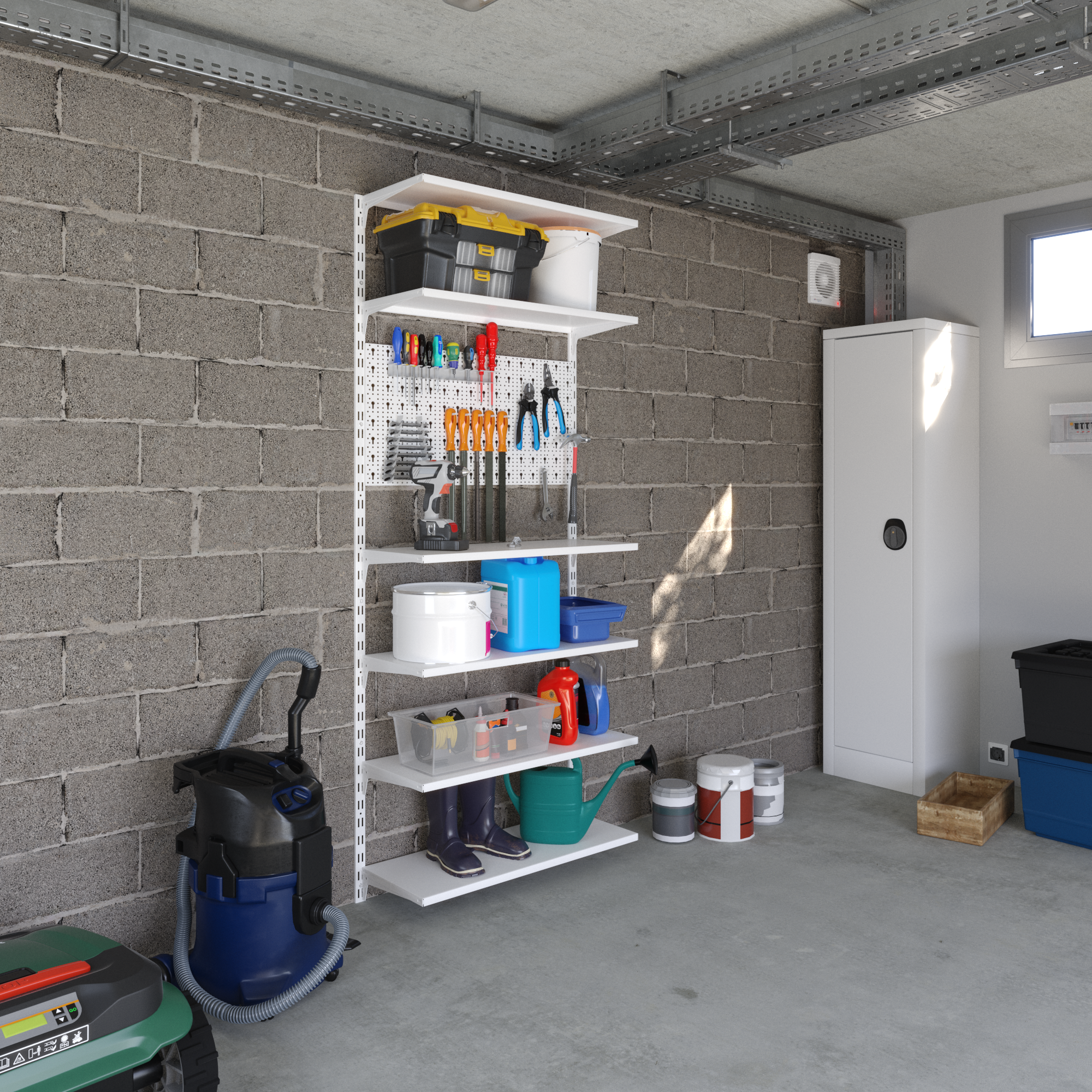 Cremagliera doppia Spaceo H 200 x L 0.25 cm, Sp 1.5 mm bianco - 13