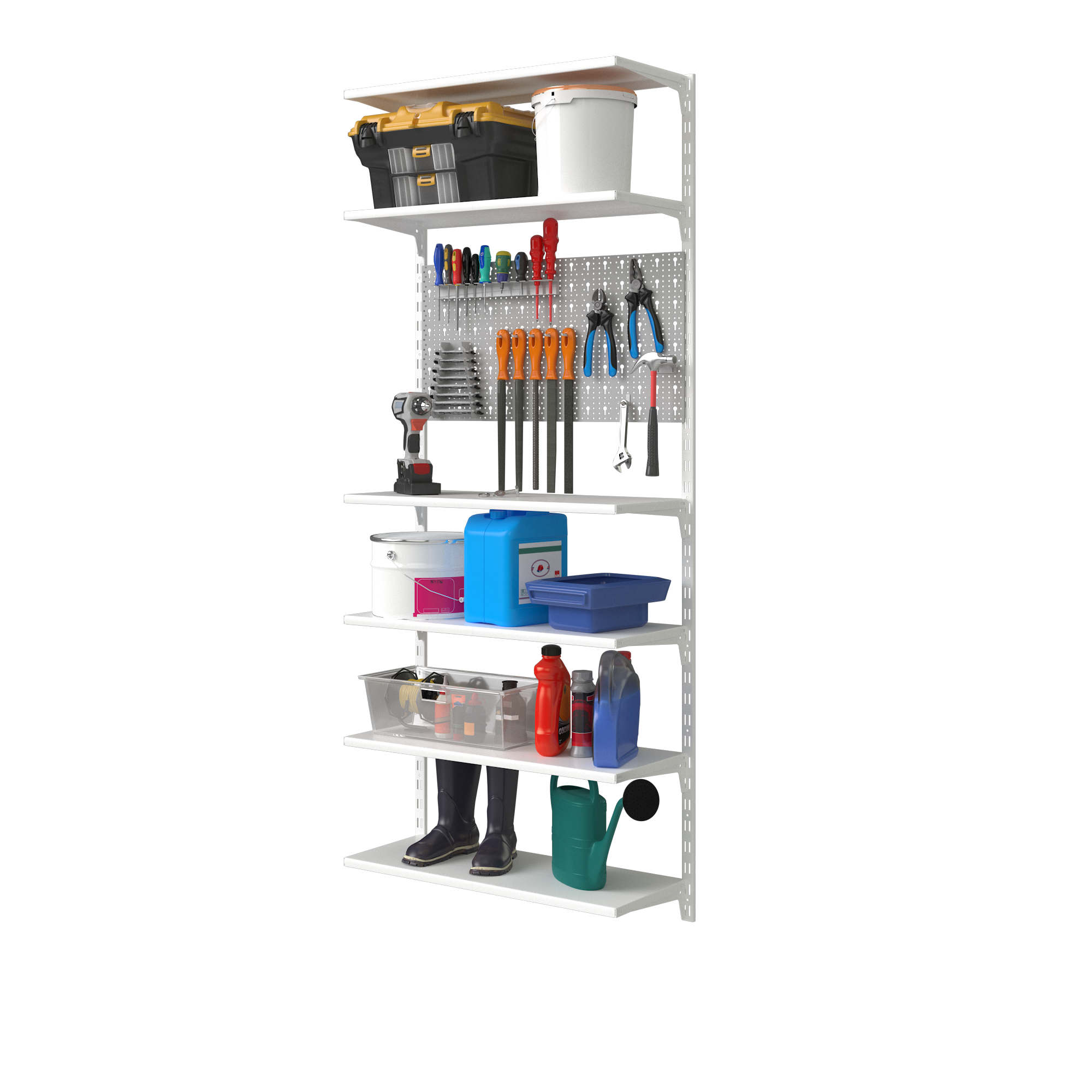 Cremagliera doppia Spaceo H 200 x L 0.25 cm, Sp 1.5 mm bianco - 26