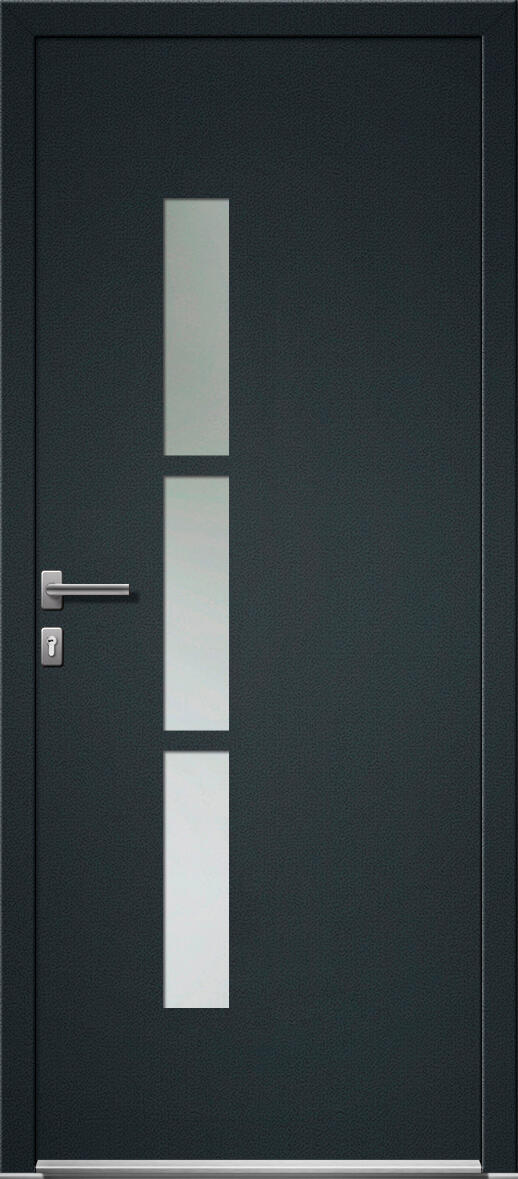 Porte d'entrée PVC Kezia 2 Premium H.215 x l.90 cm gris anthr., p. droit