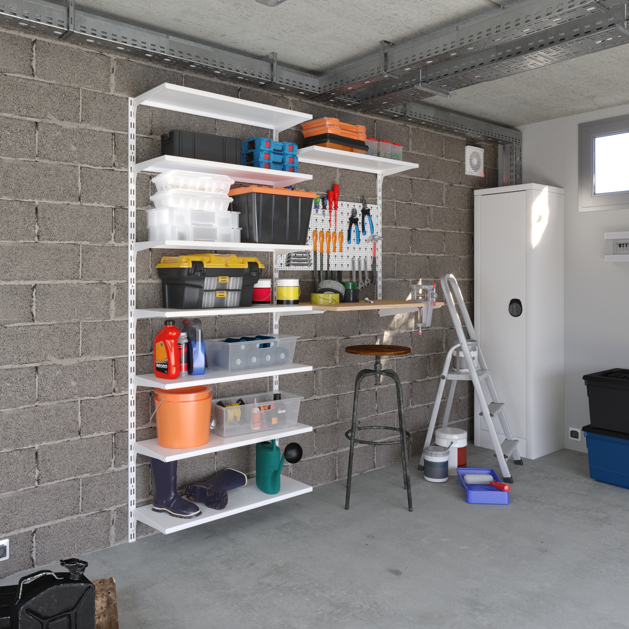 Lot de 4 crémaillères doubles acier, H.200 cm entraxe 50 mm - 5