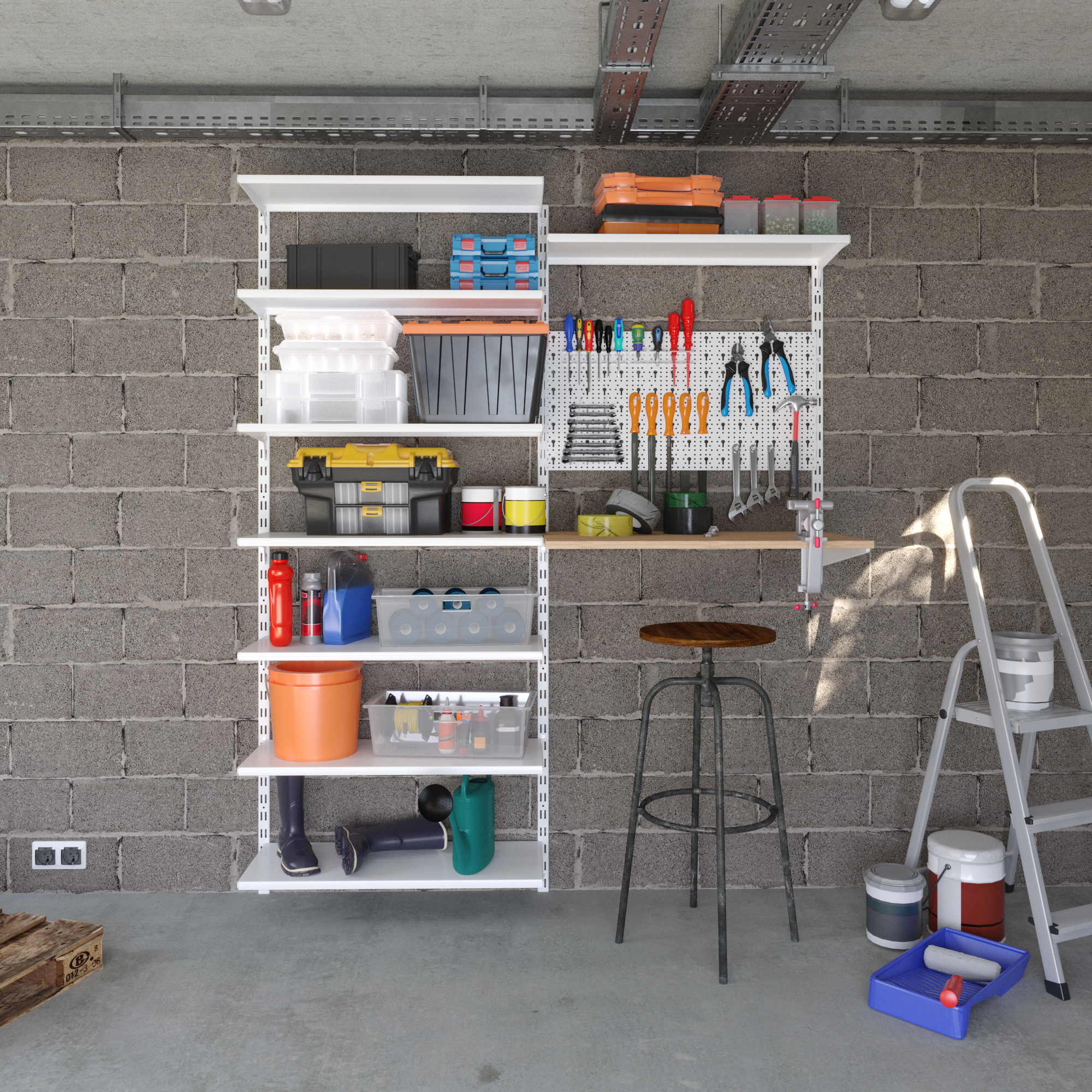 Cremagliera doppia Spaceo H 200 x L 0.25 cm, Sp 1.5 mm bianco - 12