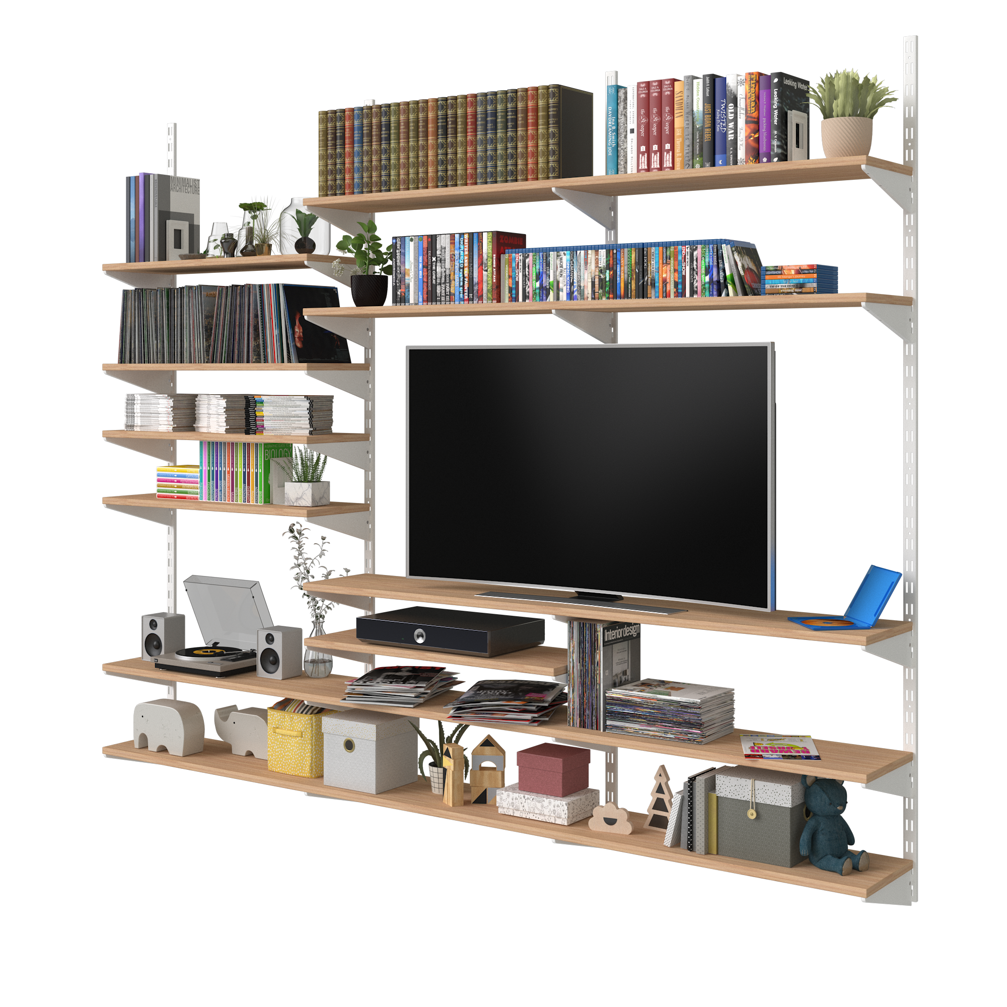 Cremagliera doppia Spaceo H 200 x L 0.25 cm, Sp 1.5 mm bianco - 24