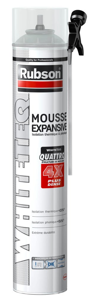 Mousse polyuréthane expansive thermique et phonique manuel blanc 750 ml - RUBSON