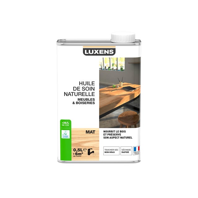 Huile meuble et Boiseries LUXENS incolore mat 0.5 l