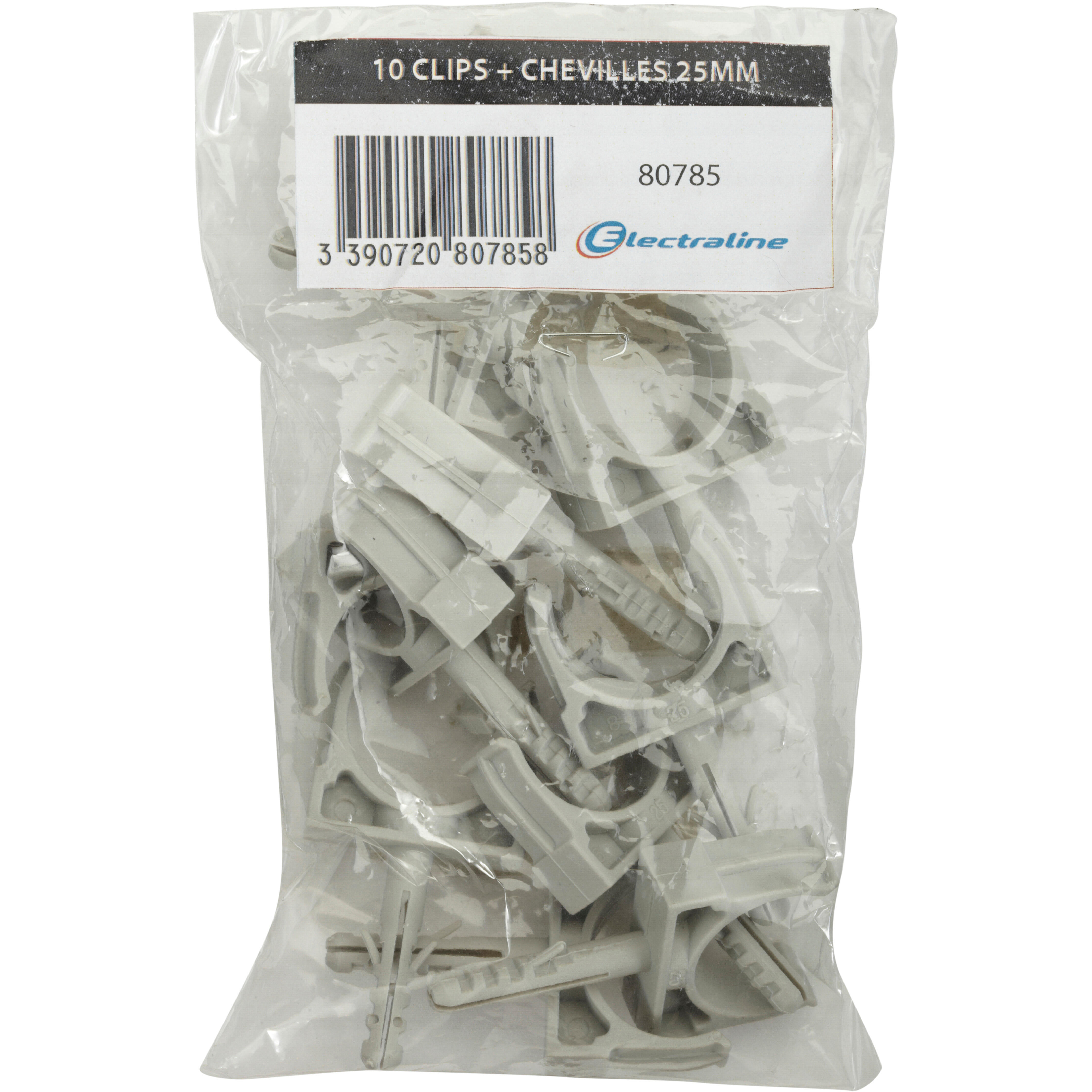 Lot de 10 clips et chevilles, Diam.25, L.65 mm - 2