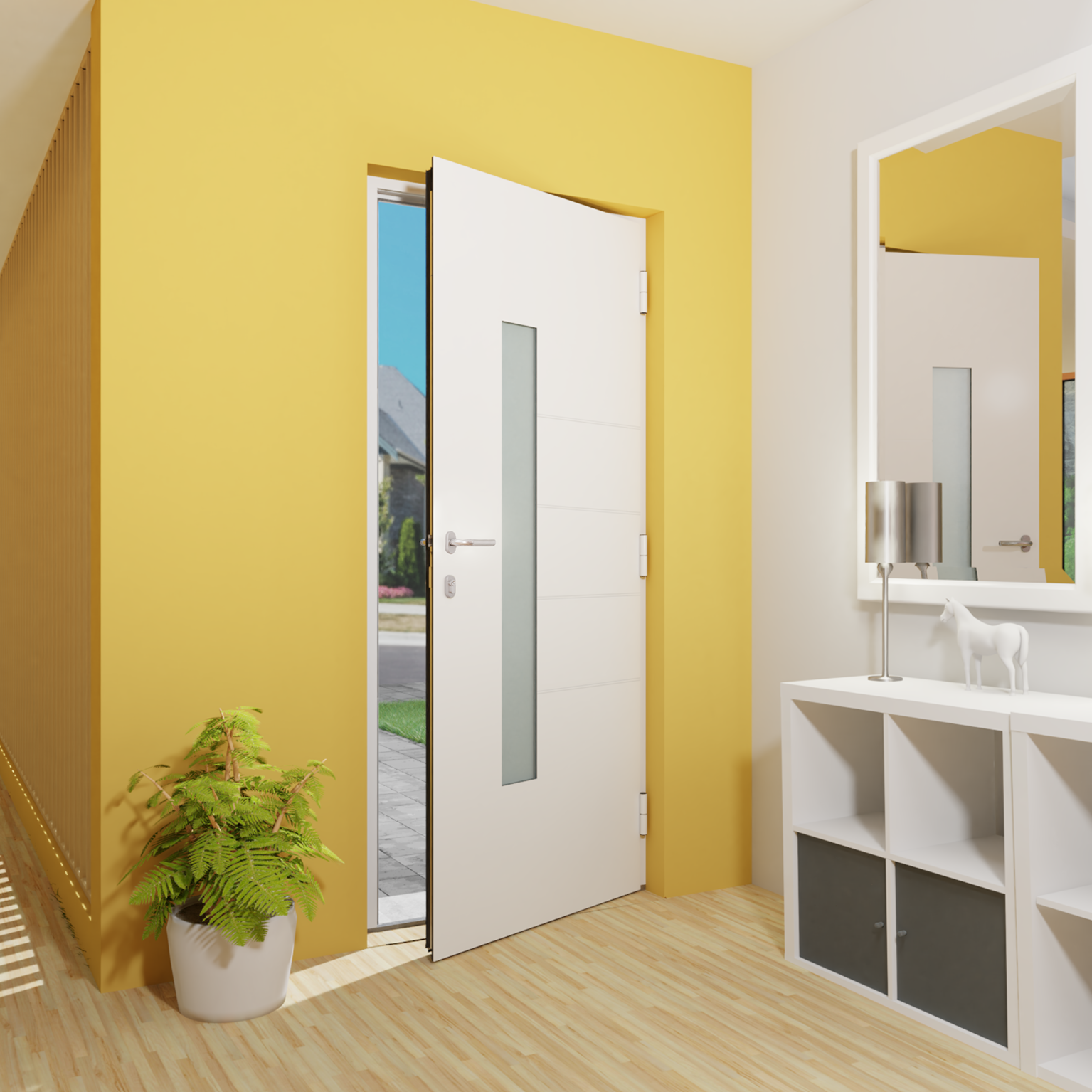Porte d'entrée Alu Navia Essentiel H.215 x l.90 cm vitrée gris anthr., p. gauche - 2