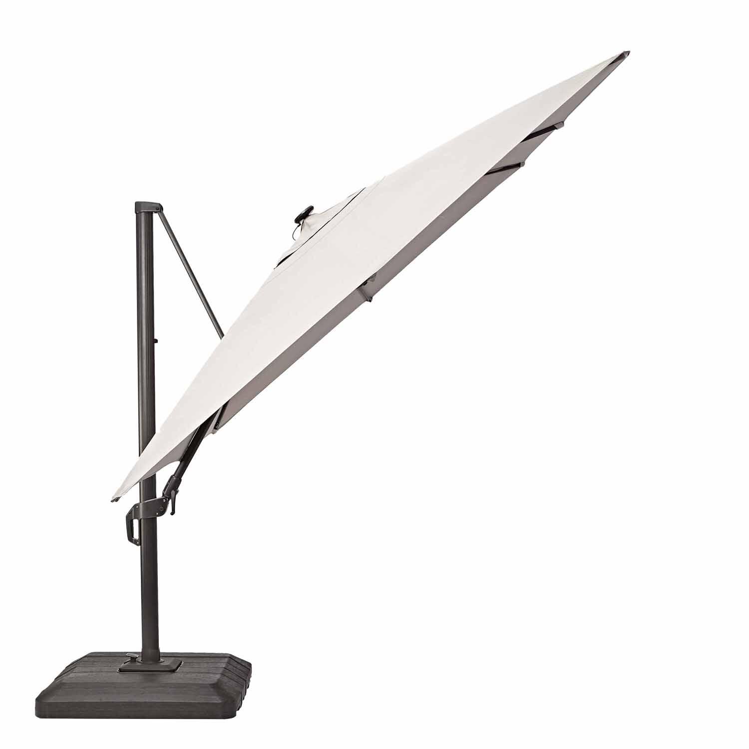 Parasol NATERIAL Sonora led taupe rectangulaire, L.391 x l.282 cm - 2