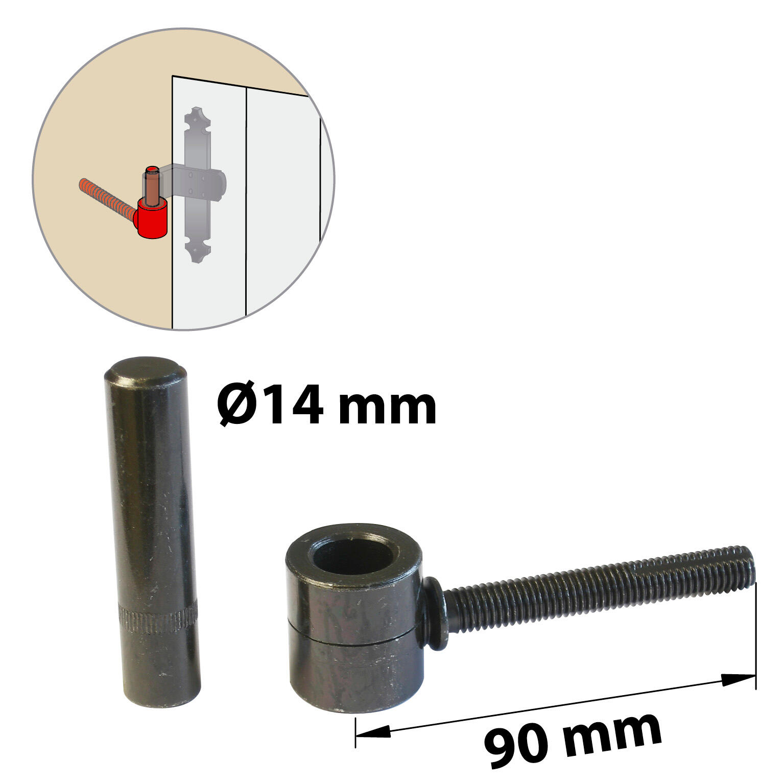 Gond à scellement chimique en acier noir prépeint, Diam.14 x L.90 mm AFBAT - 2
