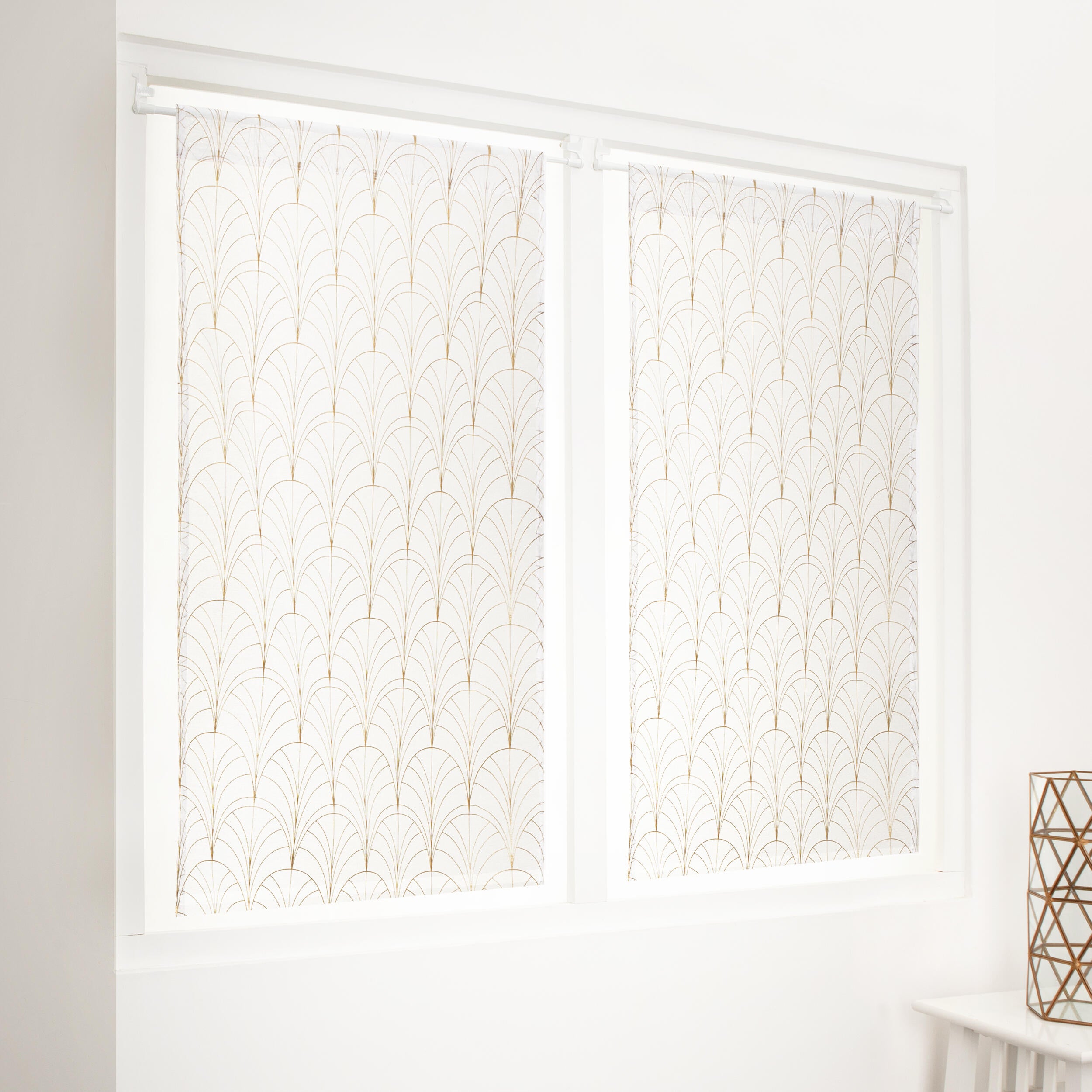 Vitrage tamisant, Tamara, blanc H.120 x l.60 cm - 3