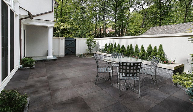 Lot 2 dalles grès cérame SIENA, gris foncé, L.60 x l.60 cm x Ep.20mm