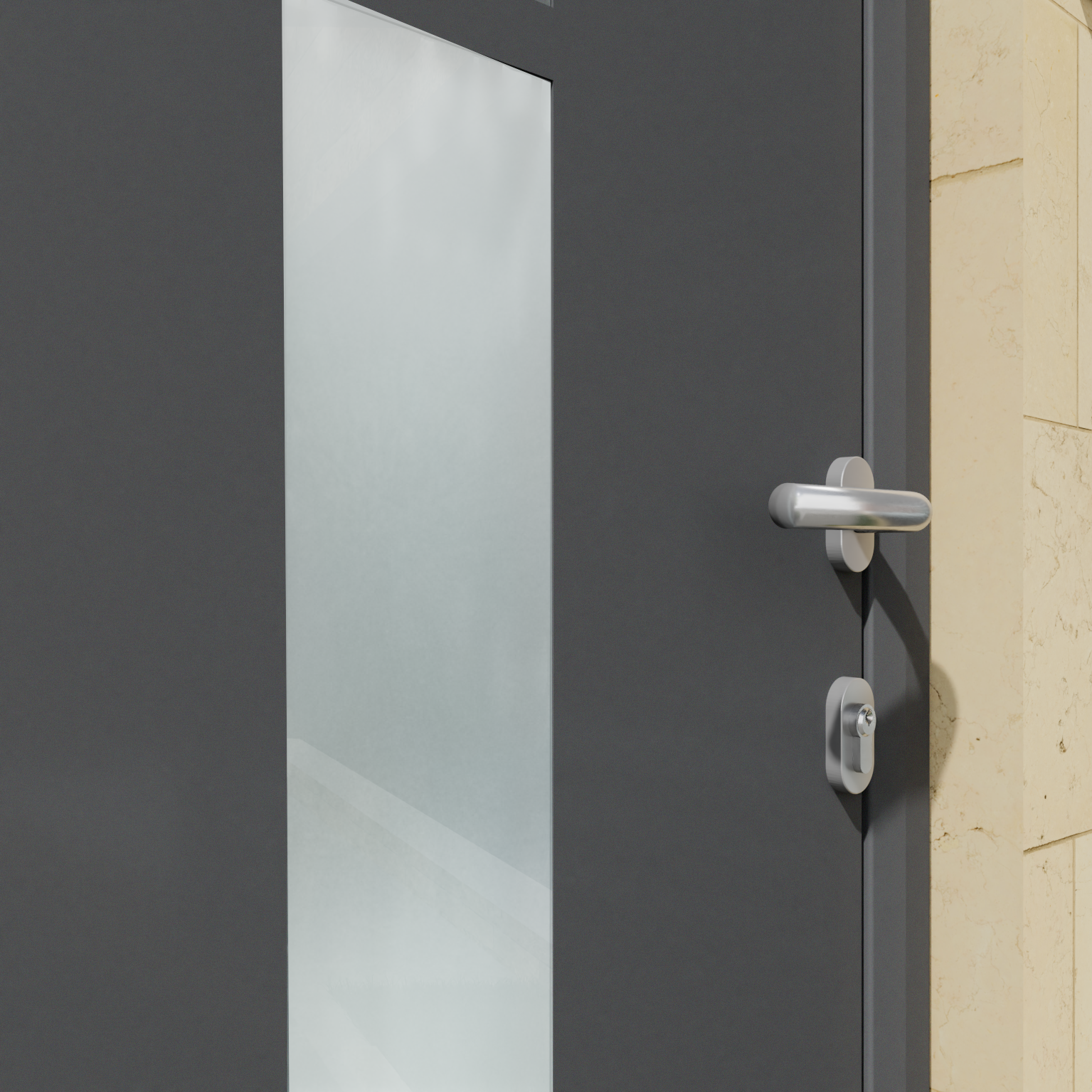 Porte d'entrée Alu Kezia 2 Essentiel H.215 x l.90 cm gris anthr., p. gauche - 6