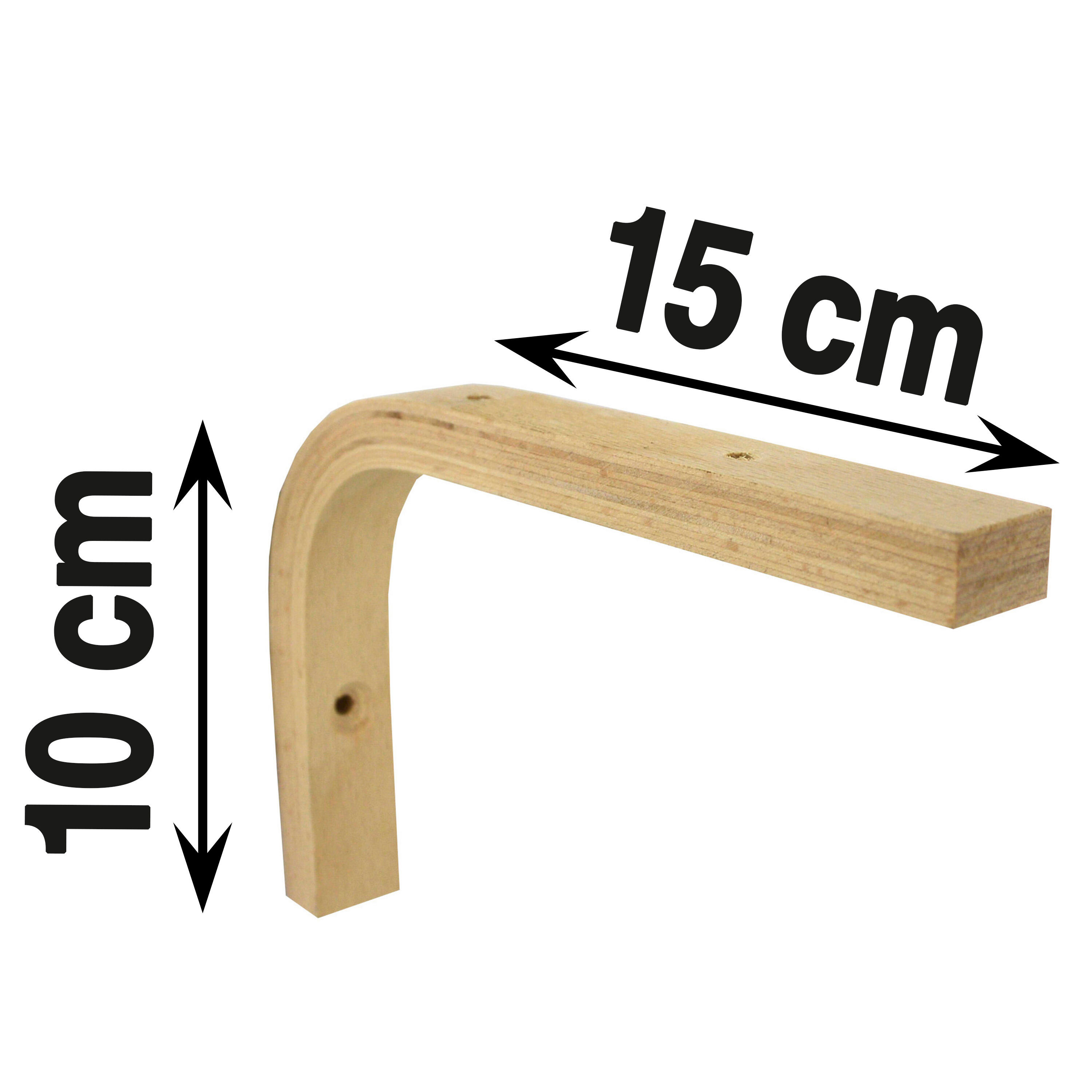 Equerre Multiplis bois brut, H.10 x P.15 cm - 2