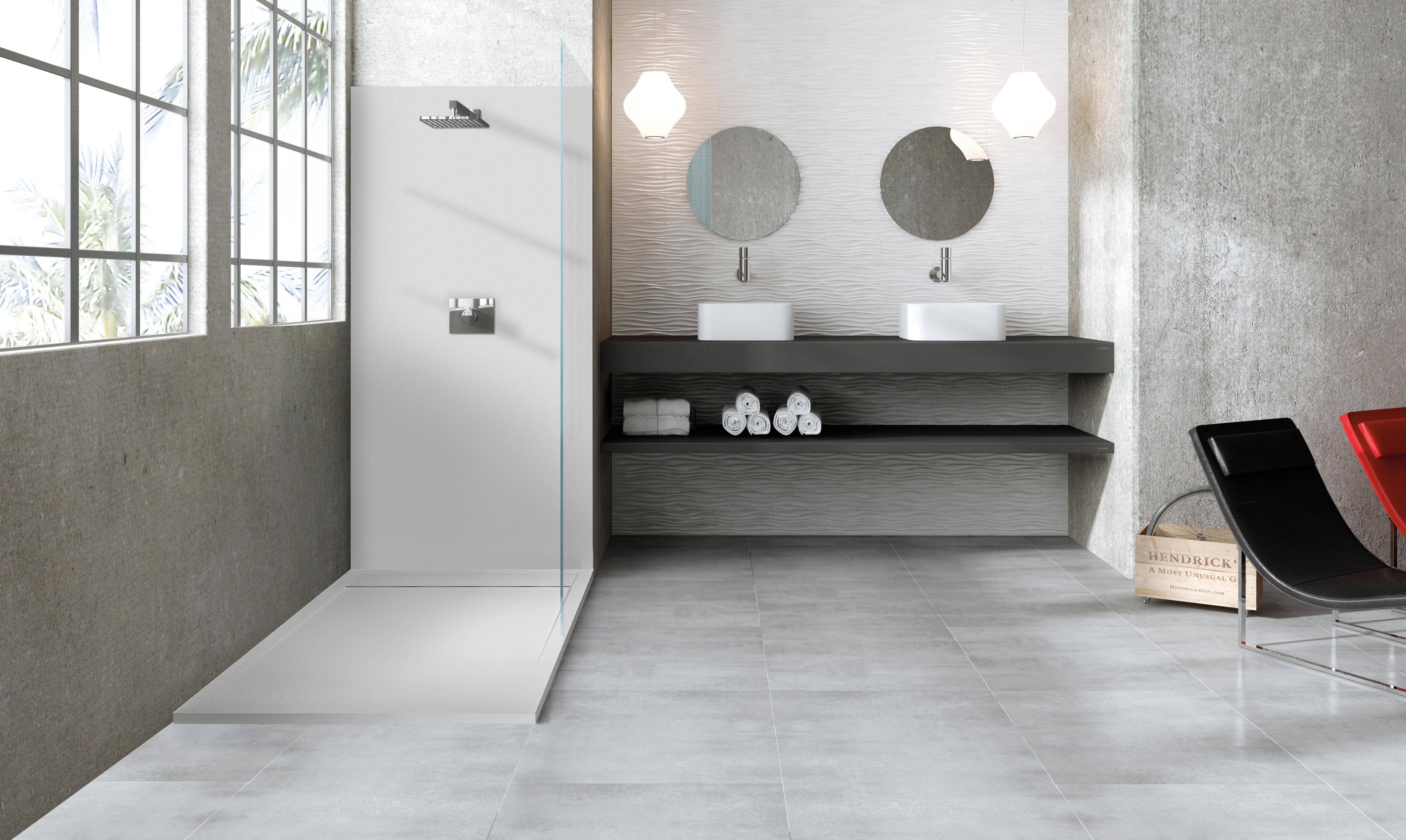 Base de duche NEO CARGA MINERAL BRANCA 100X80CM - 4