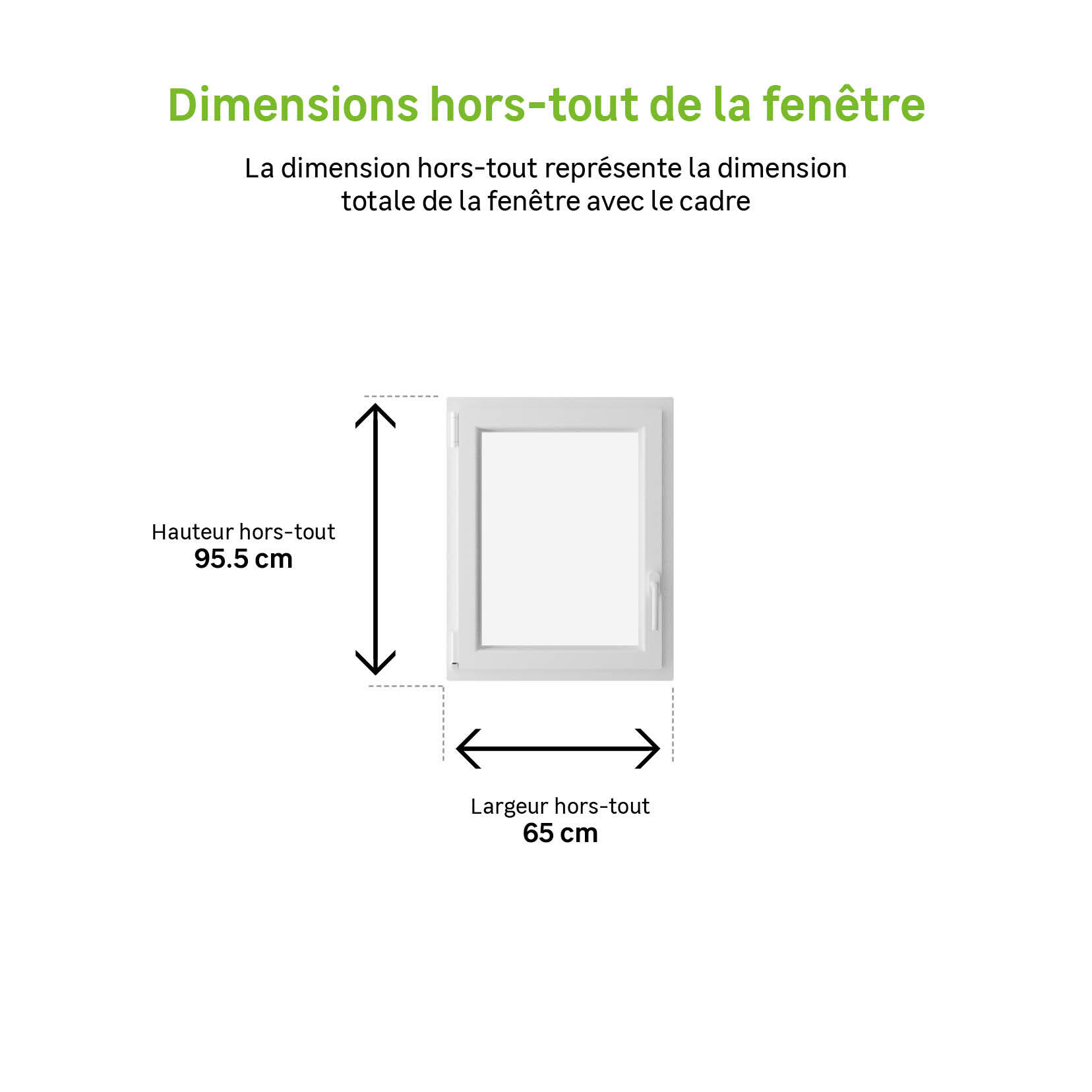 Fenêtre oscillo-battant PVC Essentiel H.95xl.60cm 1 vantail tirant G blanc - 4