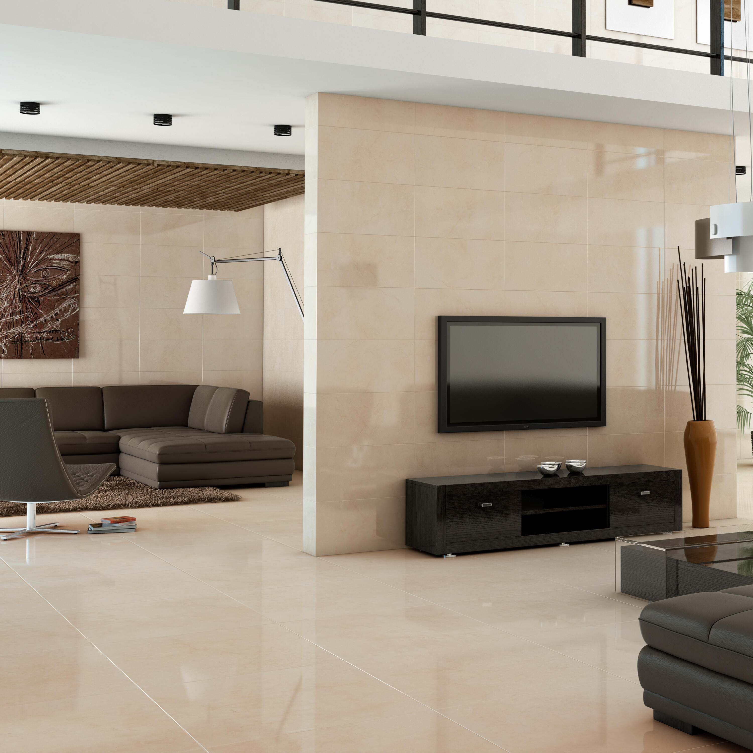 Carrelage sol intérieur / mur intérieur effet marbre beige Marmi l.60 x L.60 cm  - 2