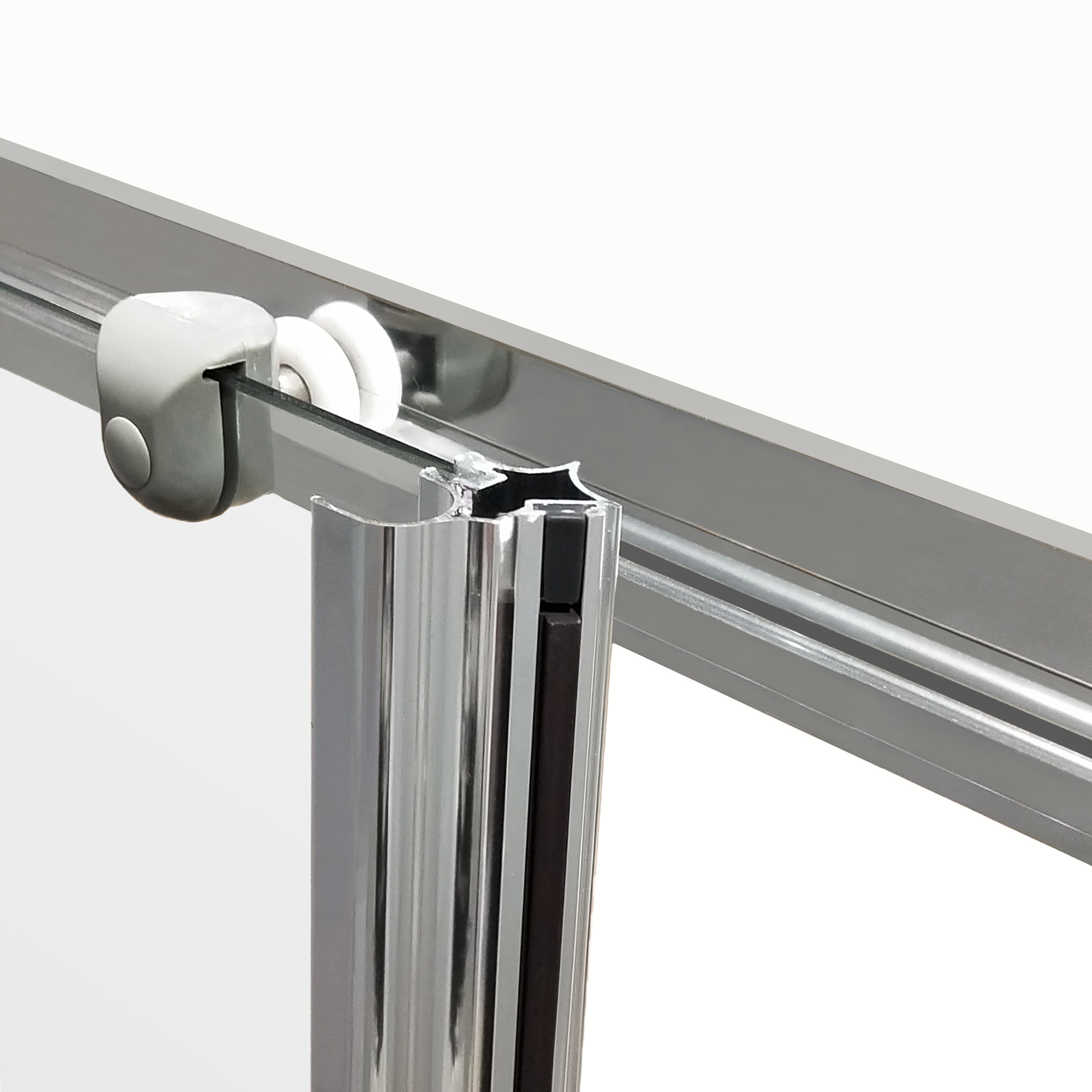 Porte de douche coulissante transparent, chromé L.120 cm, Essential - 5