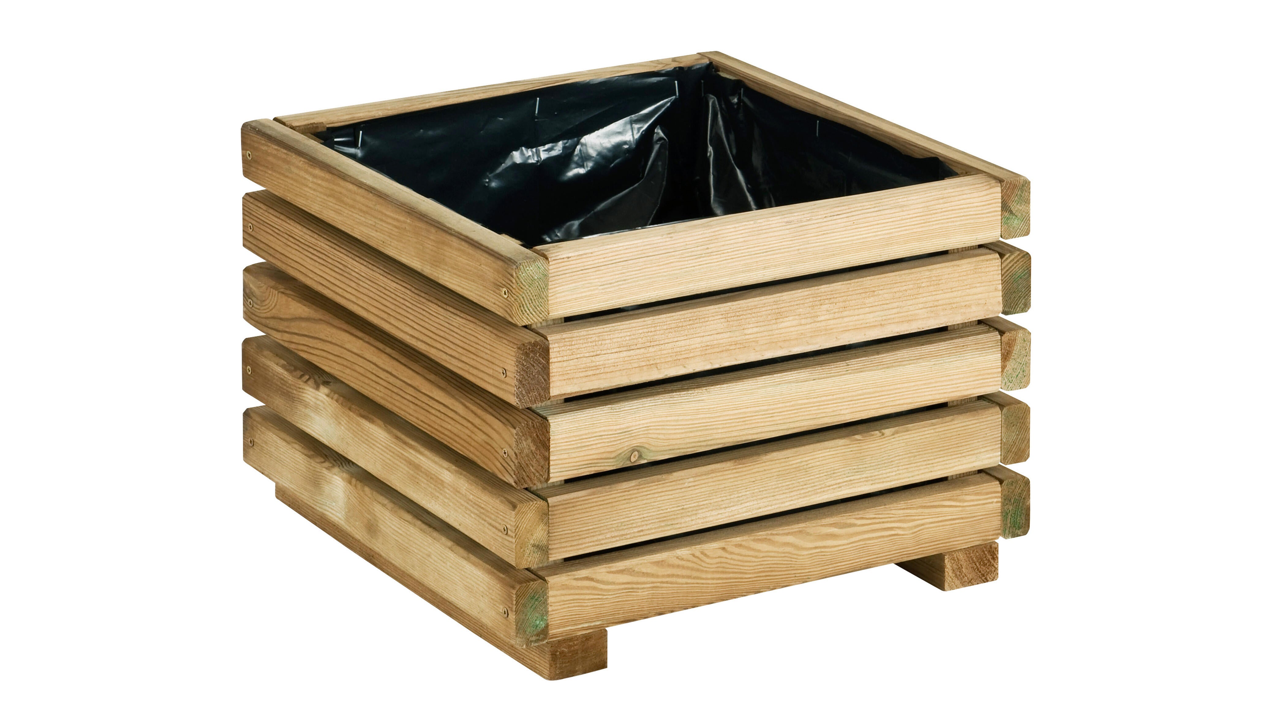 Bac KÜB carré en pin traité CERLAND, L.40 x P.40 x H.28 cm - 7