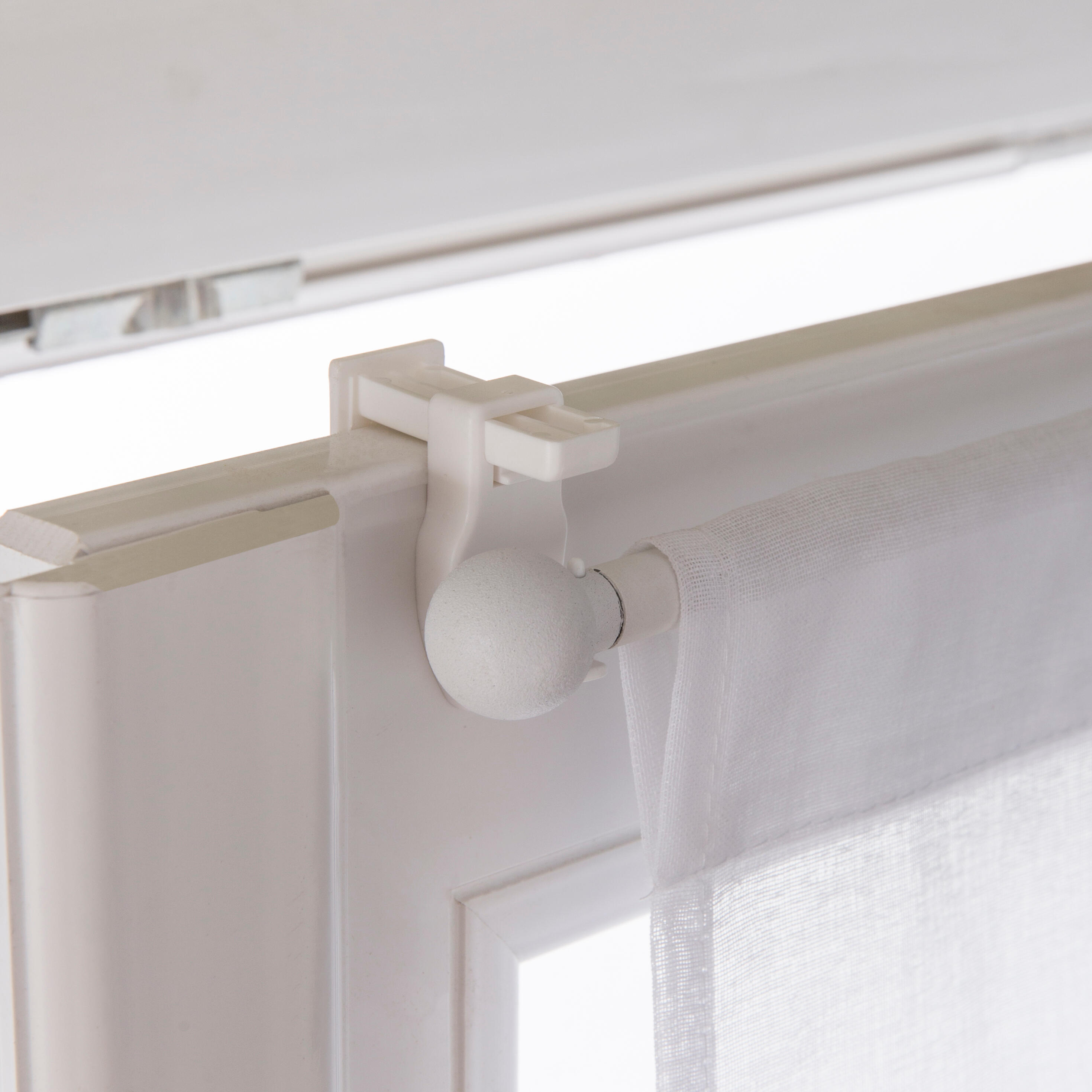 Vitrage semi-transparent, Leo, blanc H.160 x l.80 cm - 2