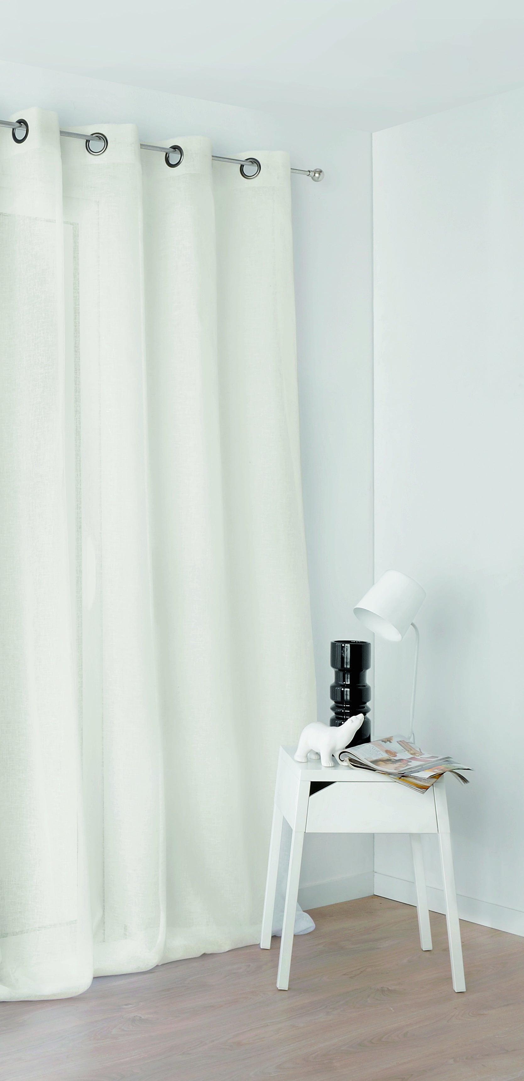 Voilage tamisant, Kaolin, beige H.300 x l.150 cm - 3
