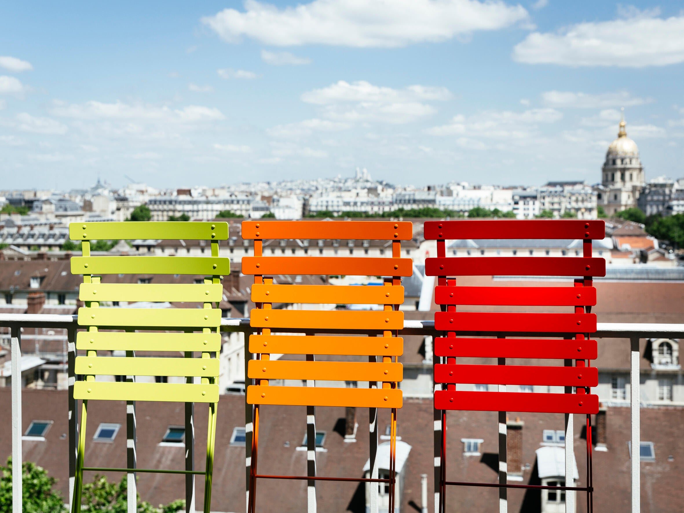 Chaise de jardin FERMOB Bistro en acier rouge - 2